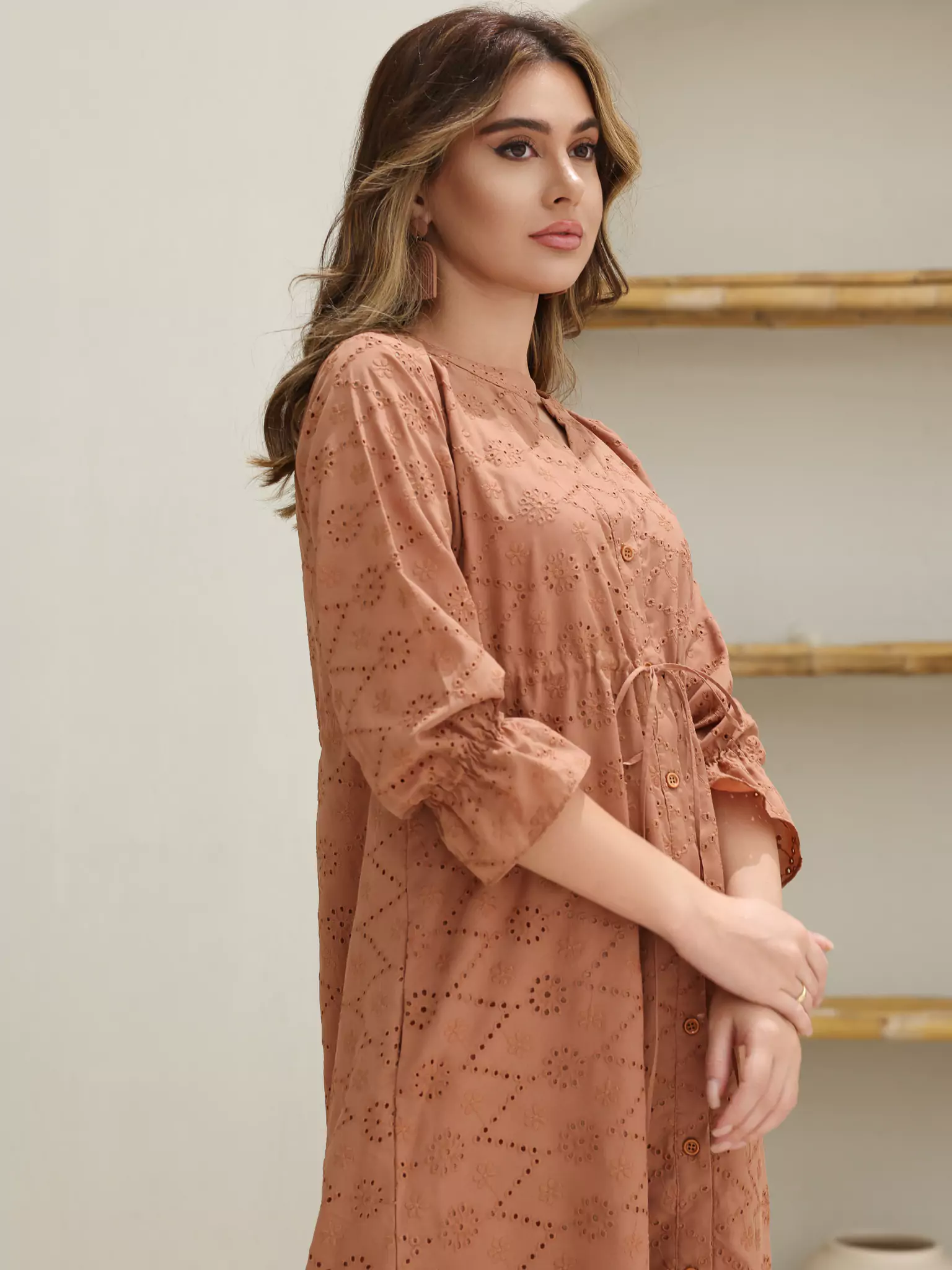 Rosewood Cutwork Long Dress - Image 4