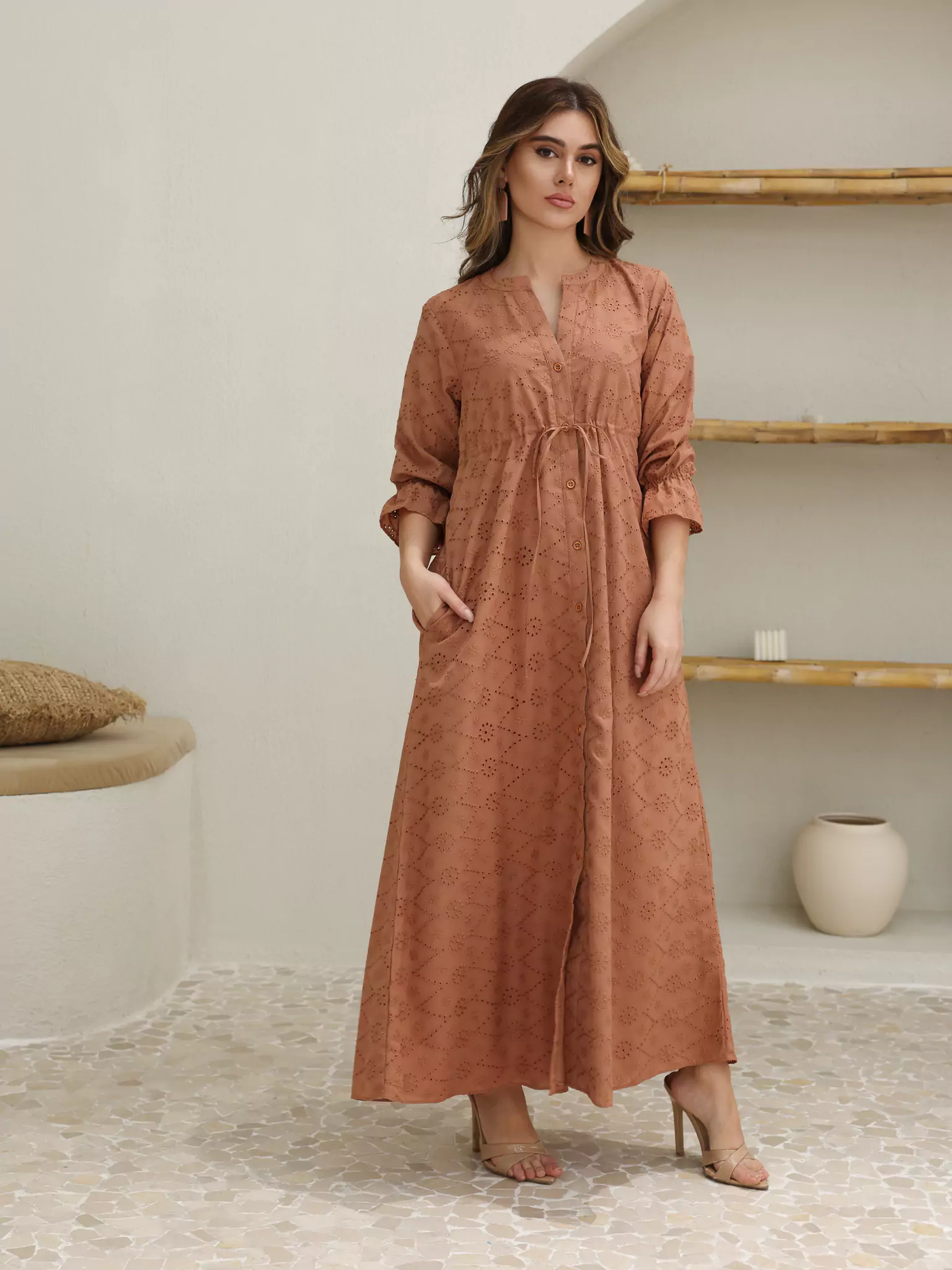 Rosewood Cutwork Long Dress - Image 7