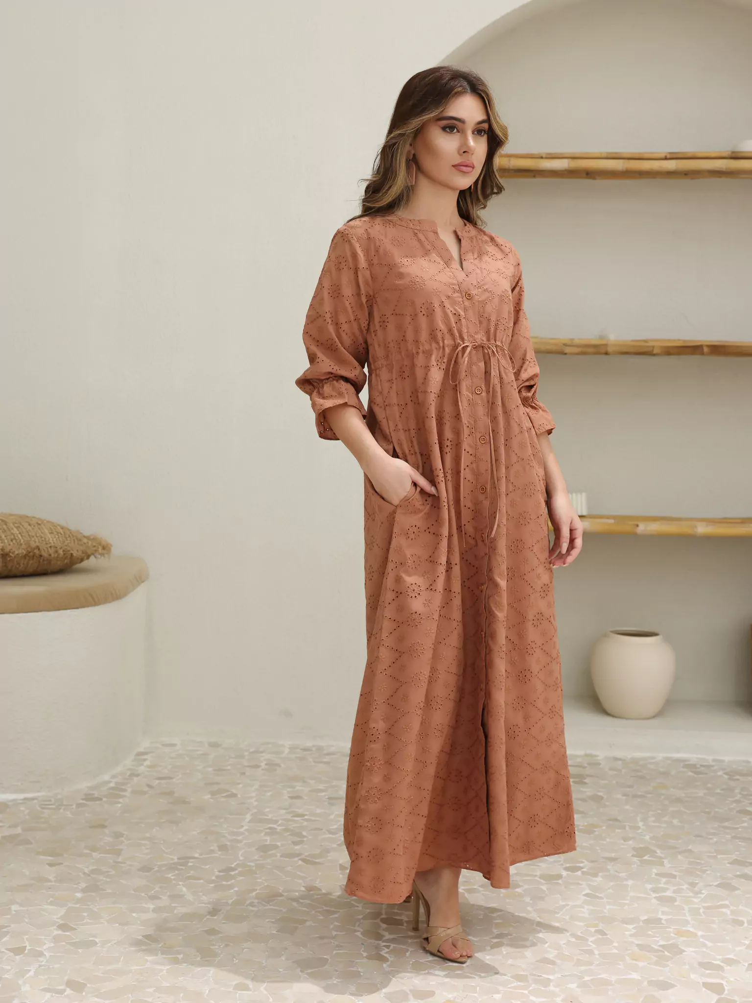 Rosewood Cutwork Long Dress - Image 9