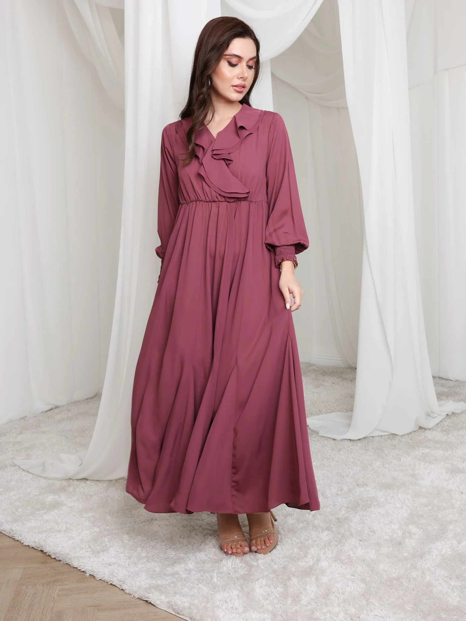 Ruelle Ruffle Long Dress - Image 10