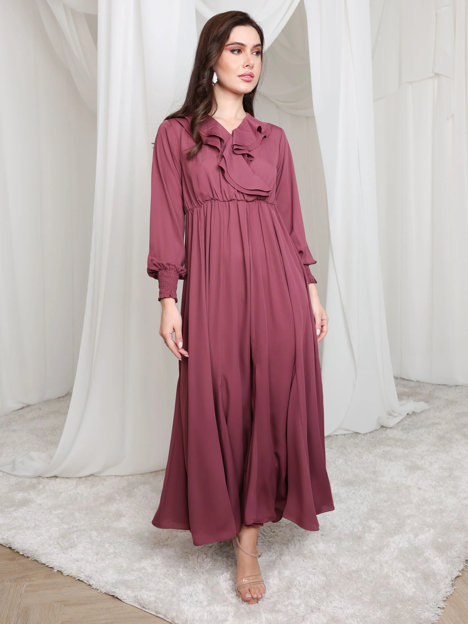 Ruelle Ruffle Long Dress - Image 12