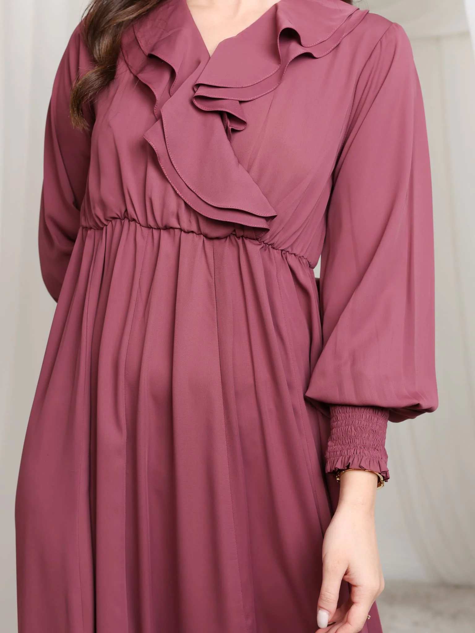 Ruelle Ruffle Long Dress - Image 2