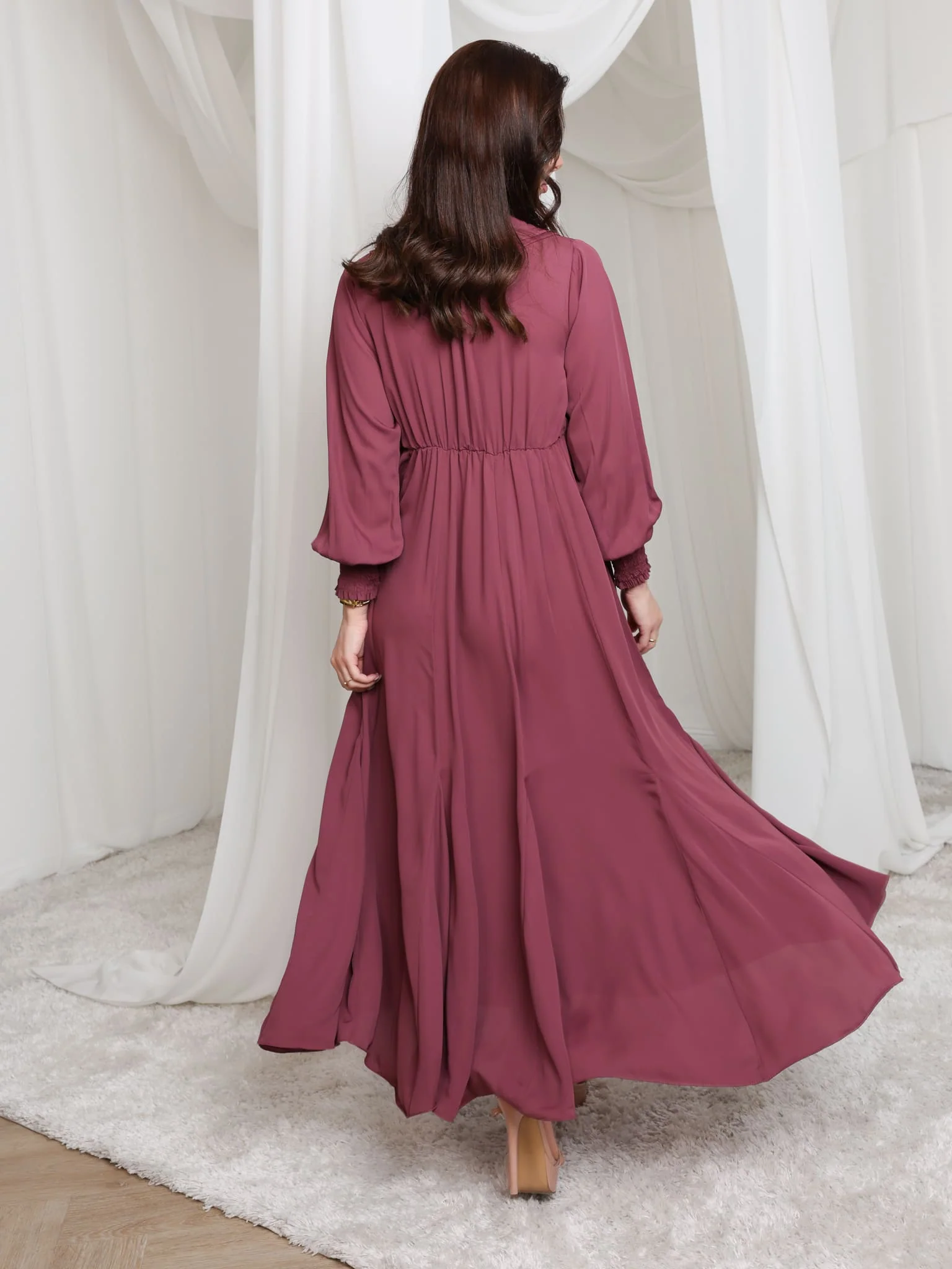 Ruelle Ruffle Long Dress - Image 3