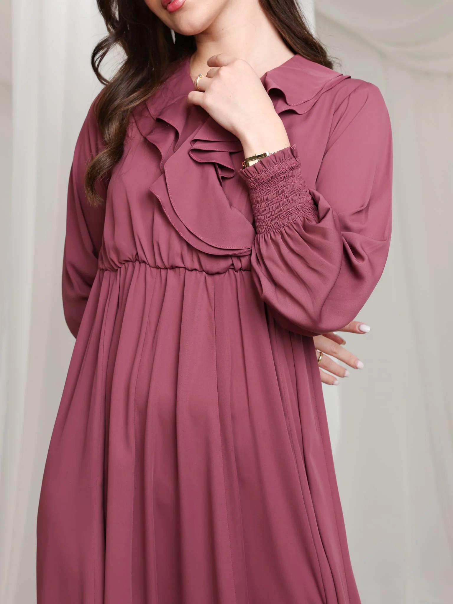 Ruelle Ruffle Long Dress - Image 4