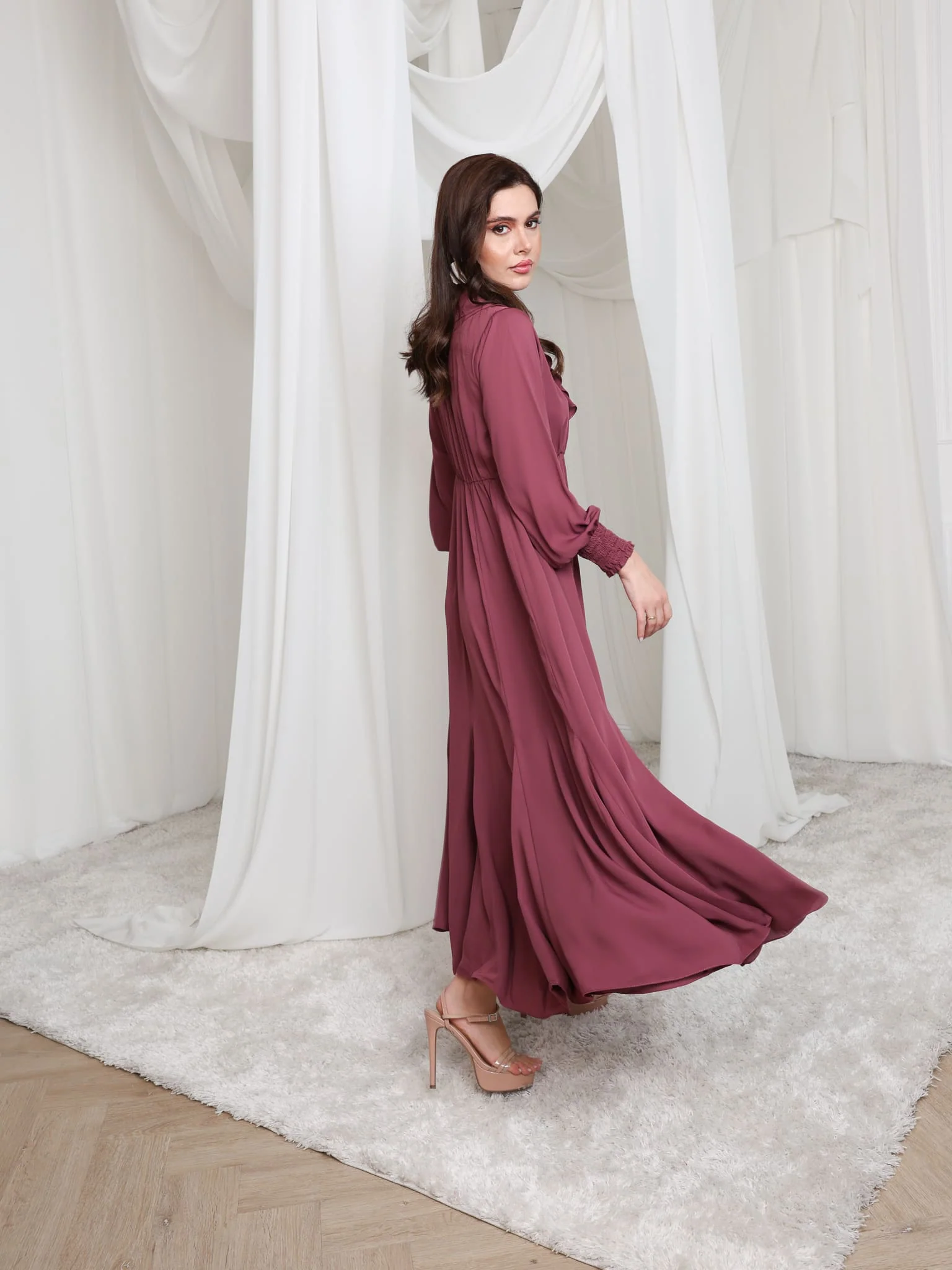 Ruelle Ruffle Long Dress - Image 5