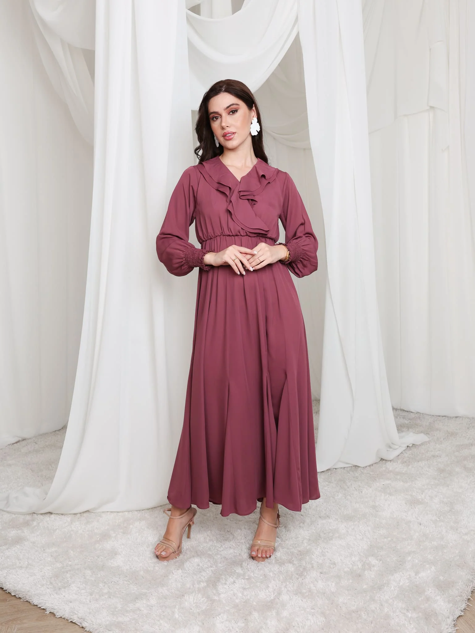 Ruelle Ruffle Long Dress - Image 6