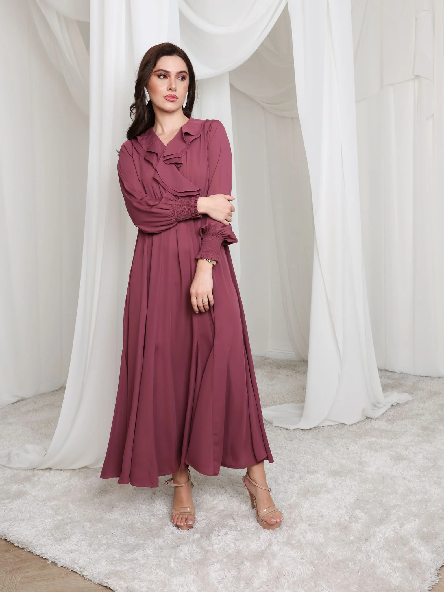 Ruelle Ruffle Long Dress - Image 8