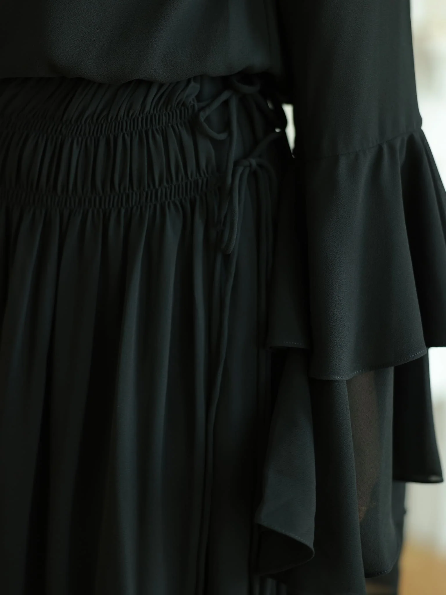 Rumi Ruching Black Skirt - Image 3