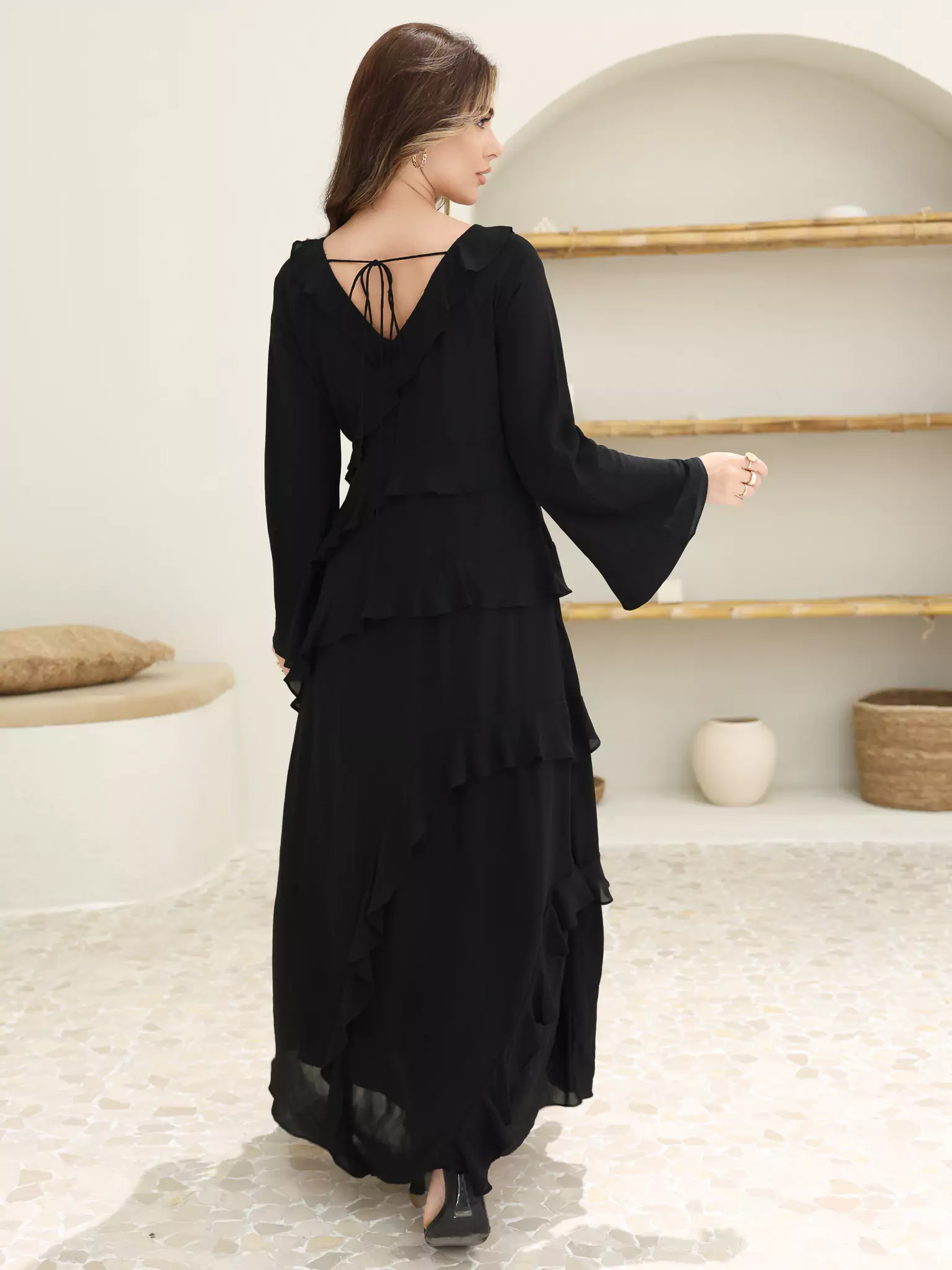 Rumple Black Frill Solid Dress - Image 8