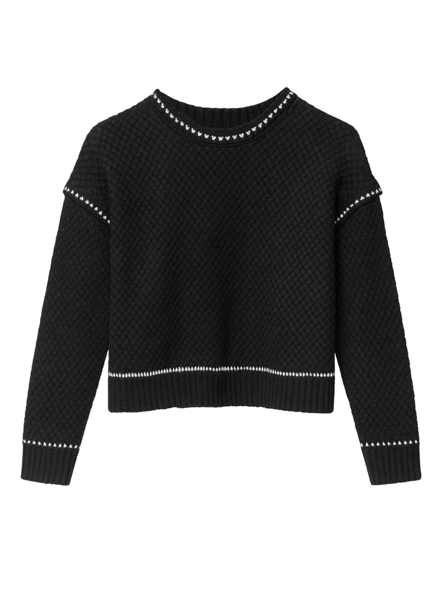 Running Stitch Sweater Black