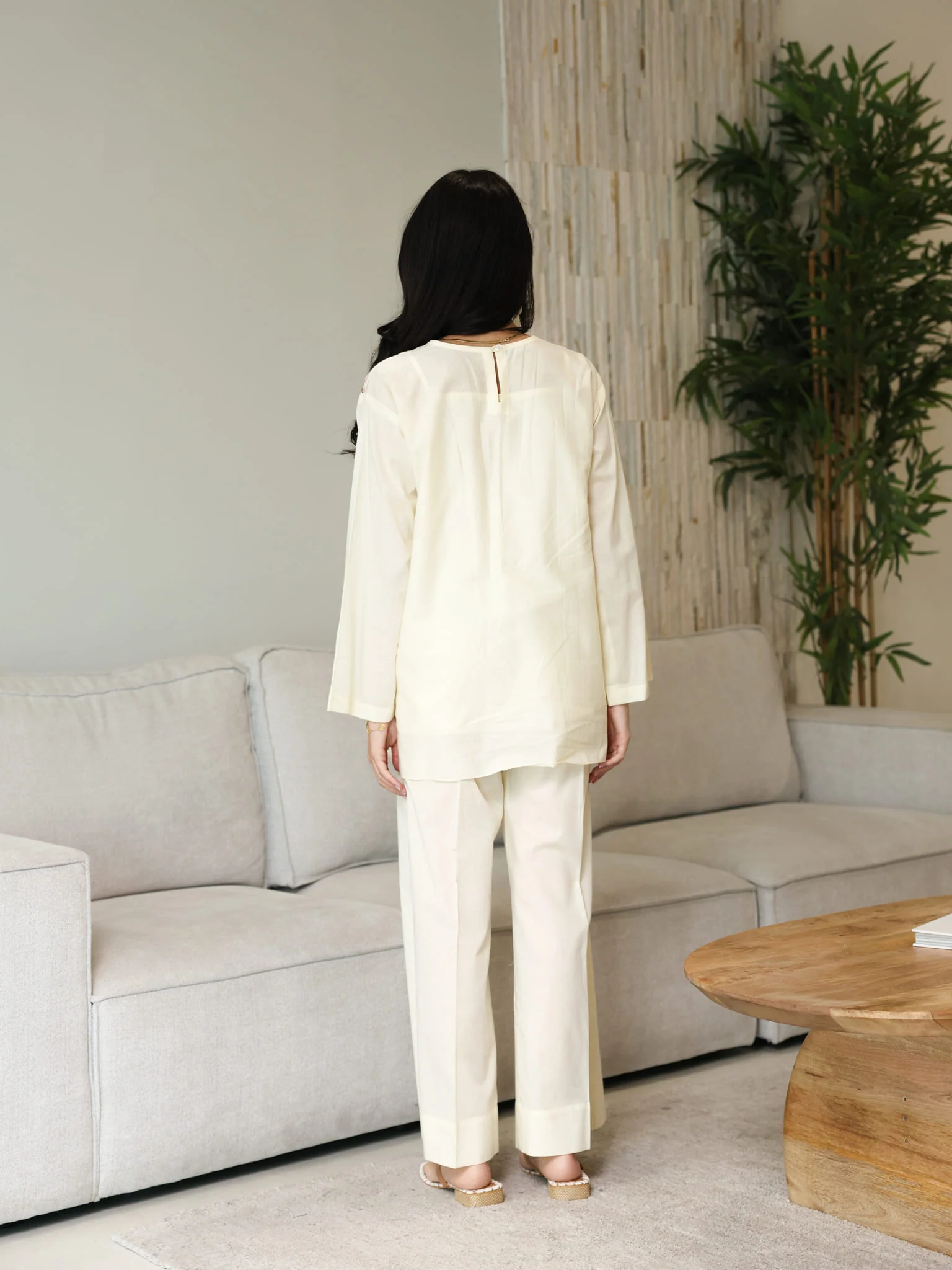 Sarola Cream Embroidered Co Ord Set - Image 3
