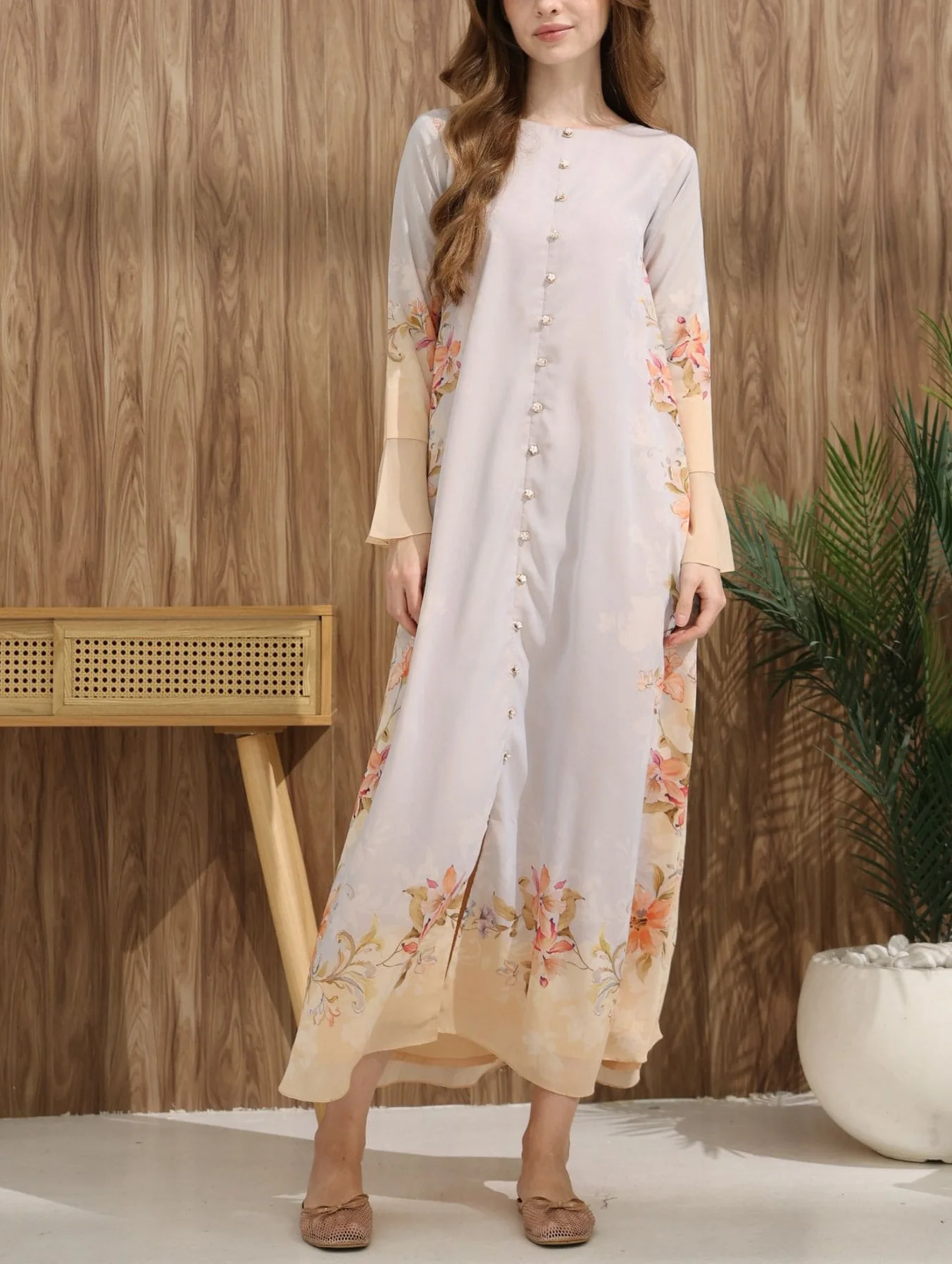 Serelle Floral Long Tunic Dress - Image 4