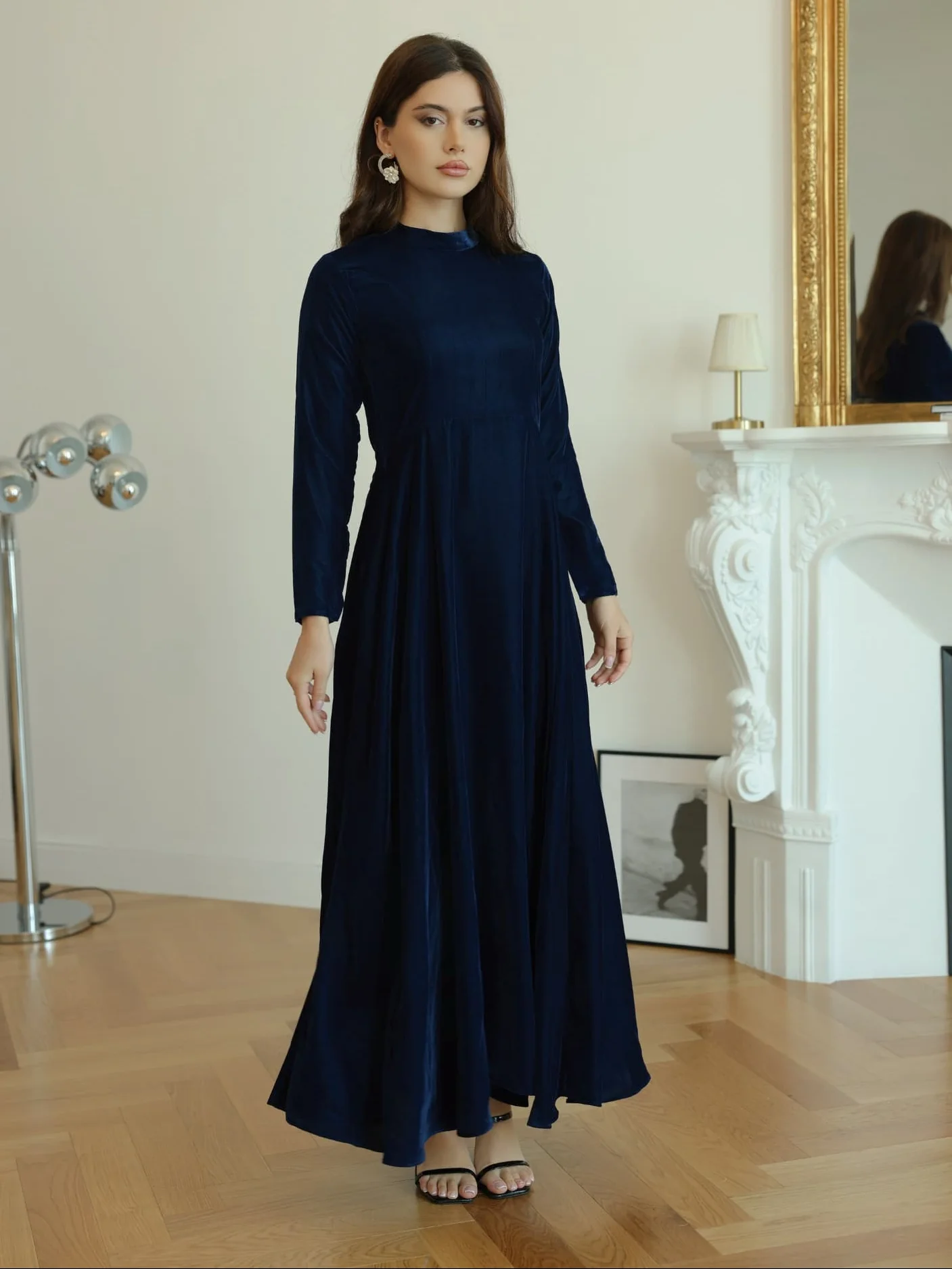 Shawn Blue Velvet Dress