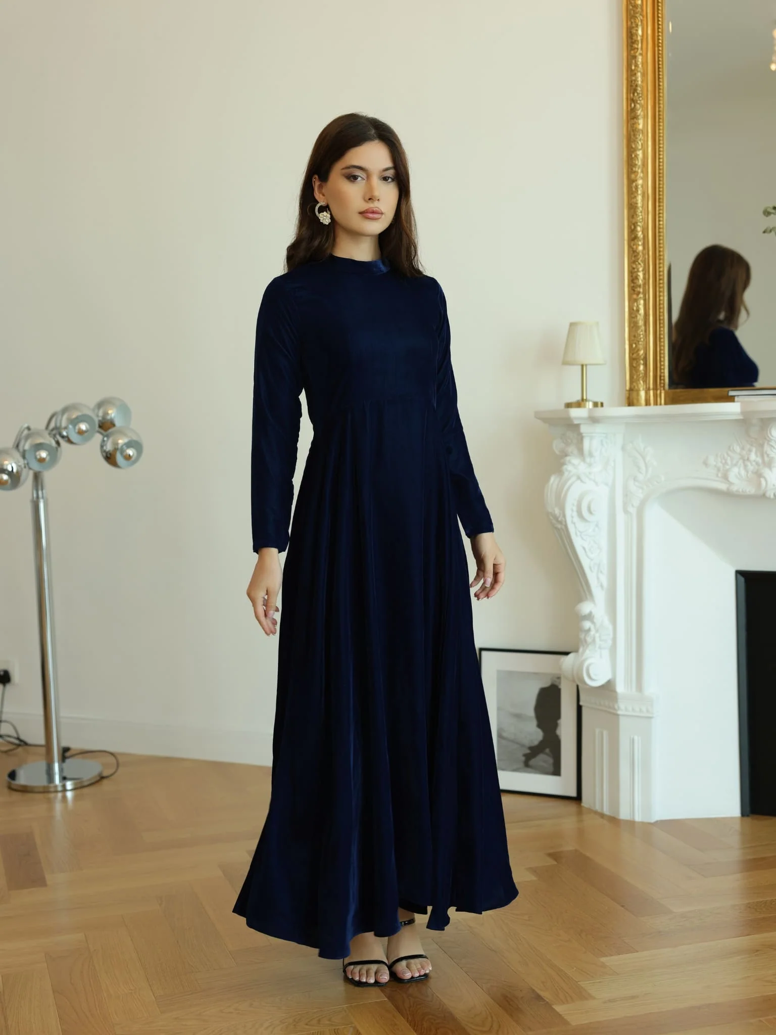 Shawn Blue Velvet Dress - Image 8