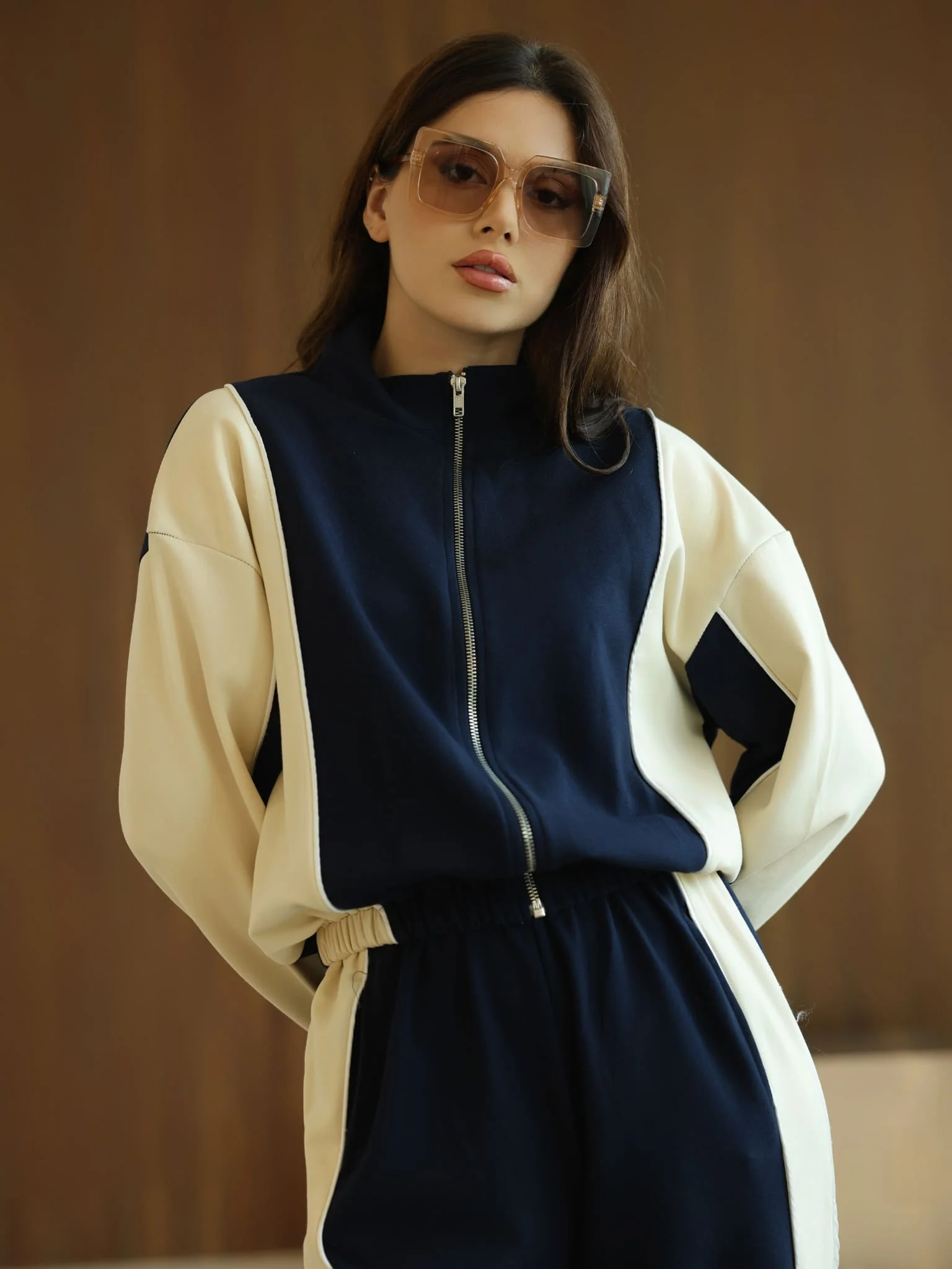 Signora Blue And Cream Softstreme Pull Over Sweat Shirt - Image 5