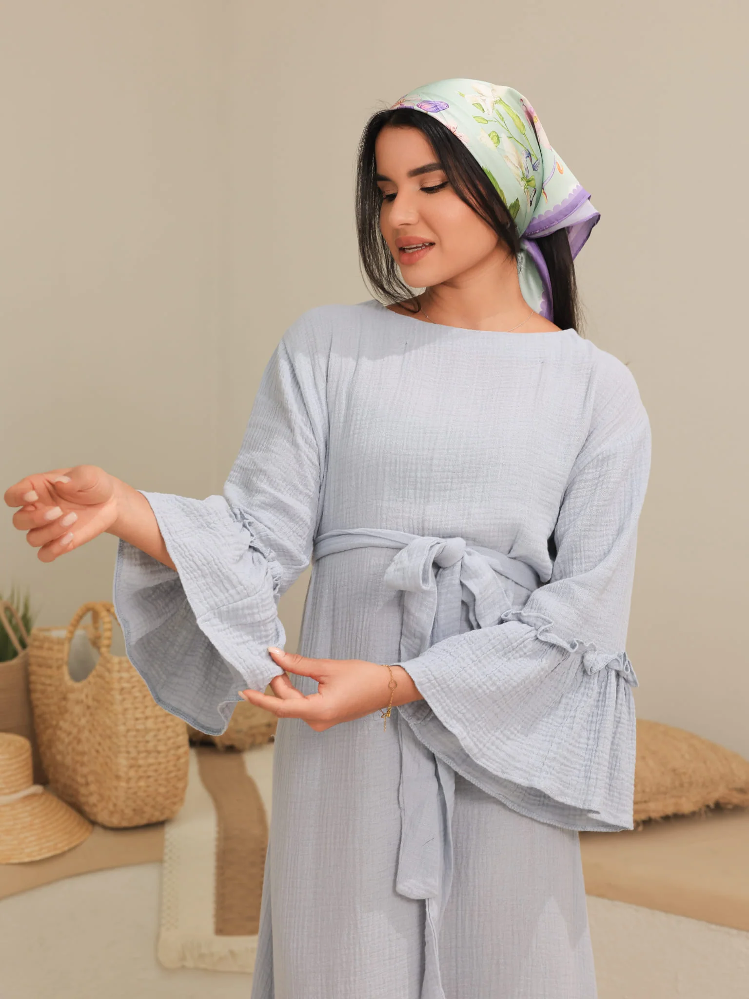 Skyward Muslin Long Dress - Image 7