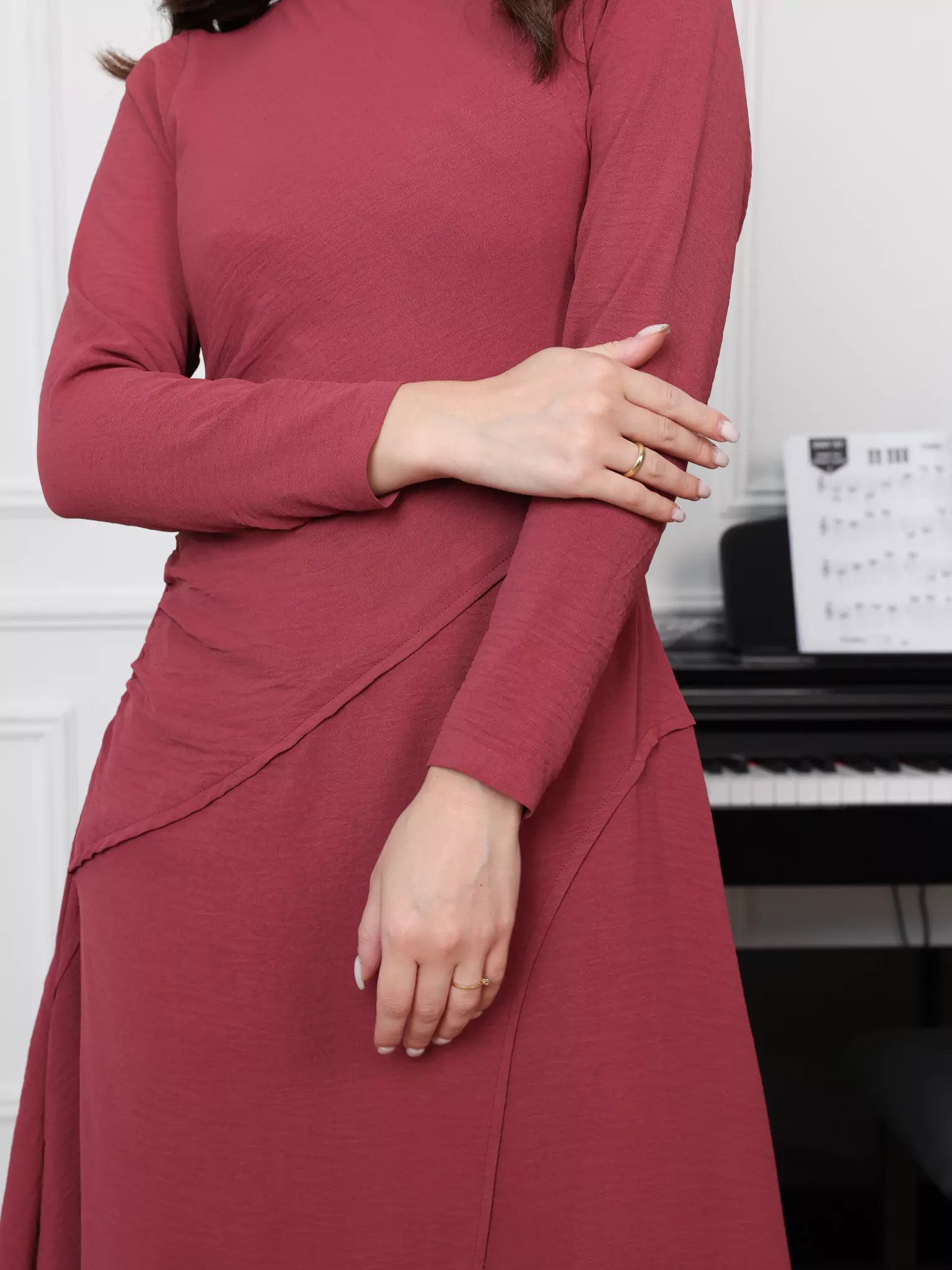 Slink Solid Long Dress - Image 2