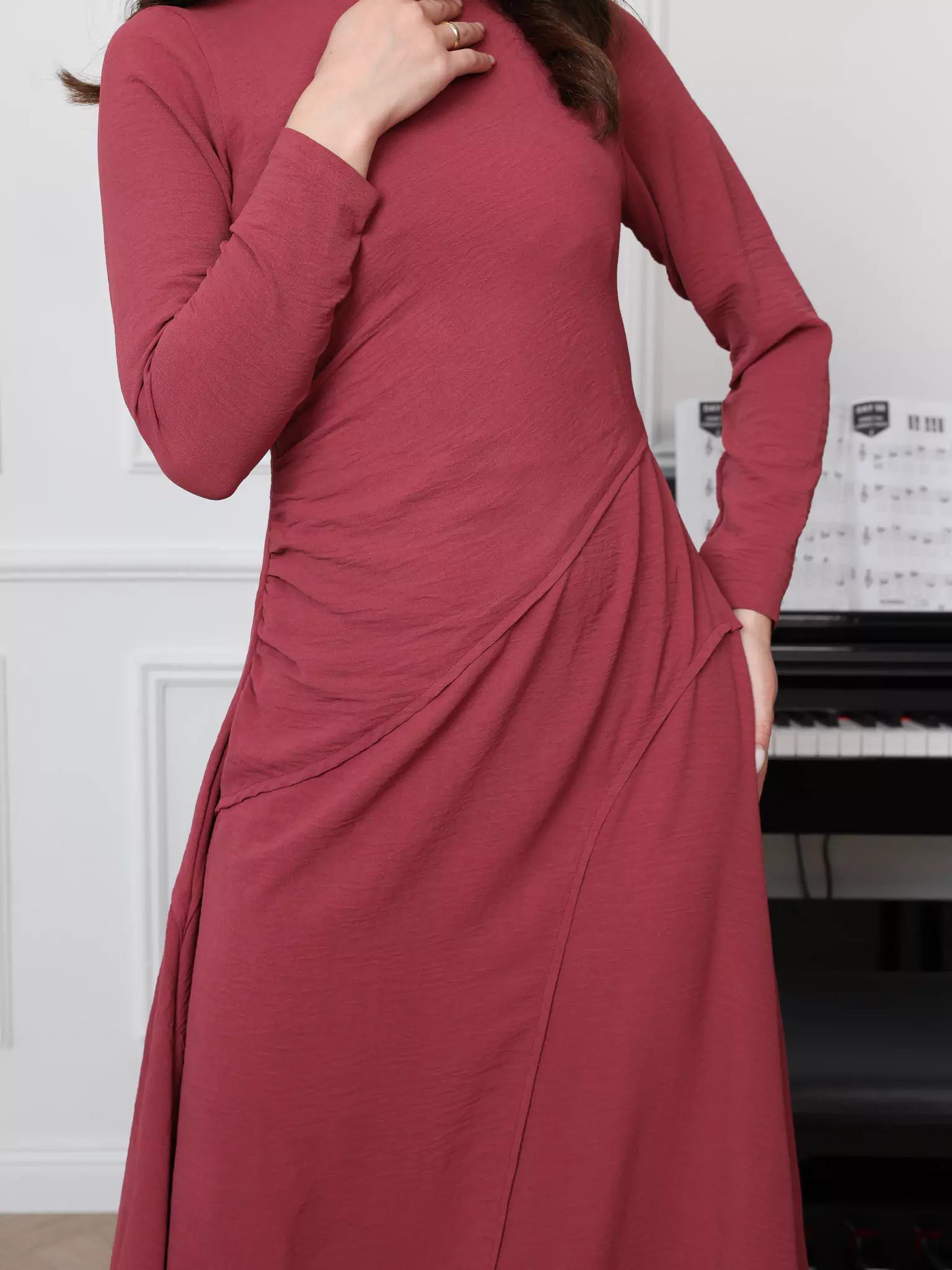 Slink Solid Long Dress - Image 5