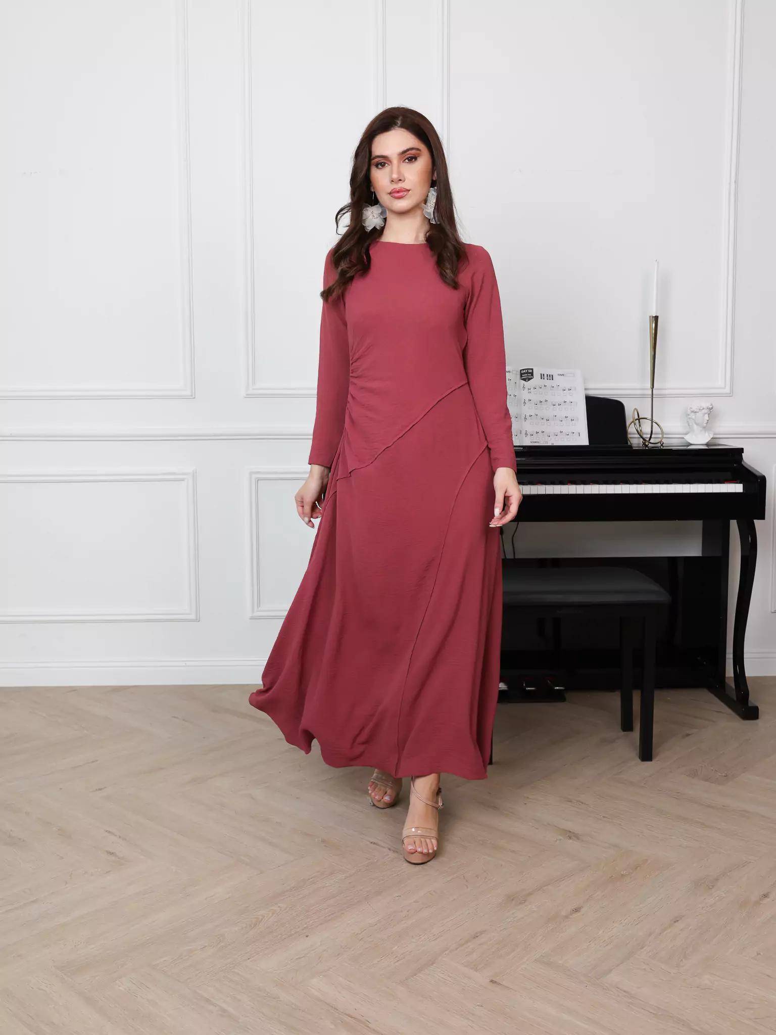 Slink Solid Long Dress - Image 9