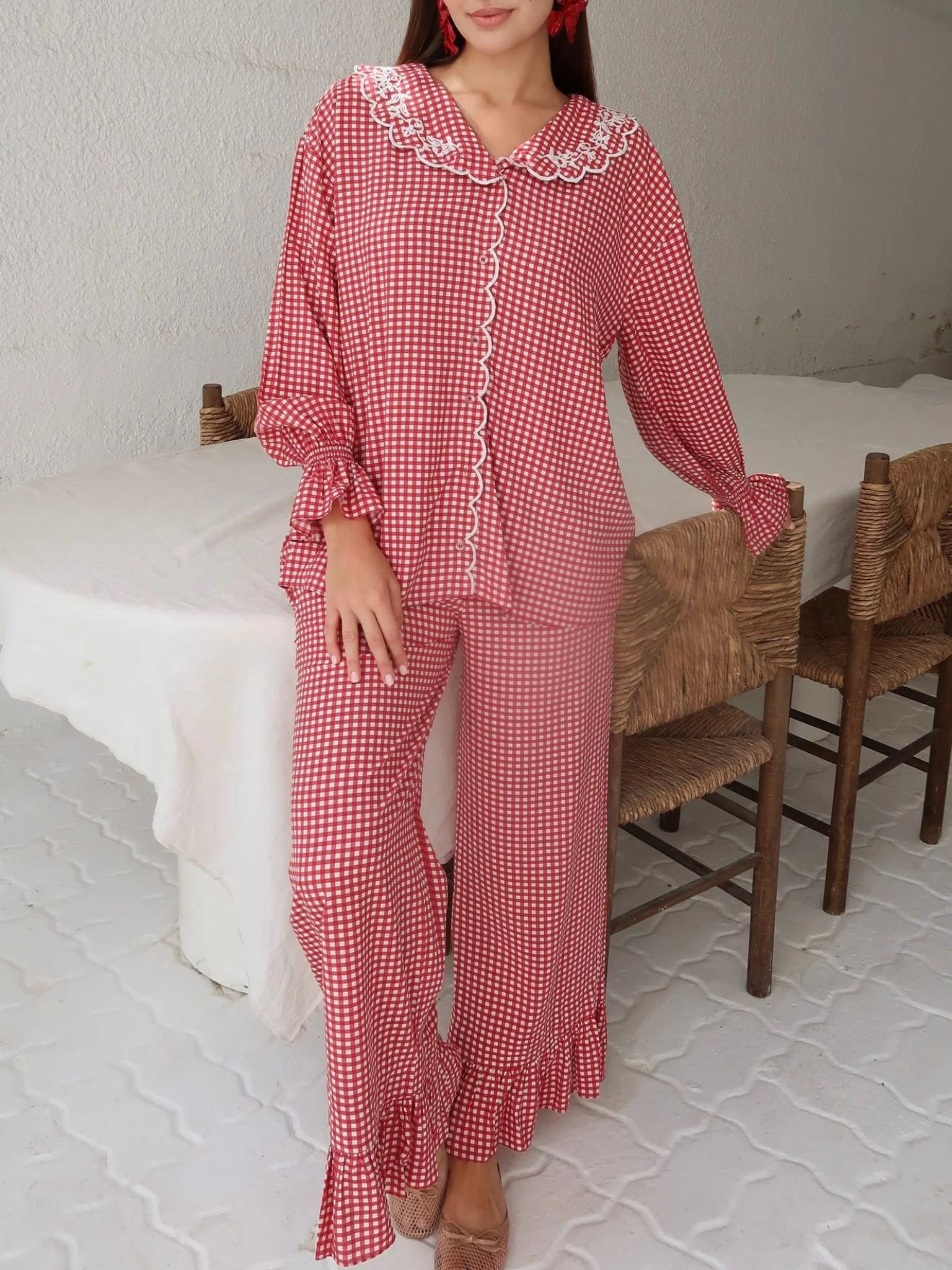 Snuzelle Red Gingham Lounge Pants