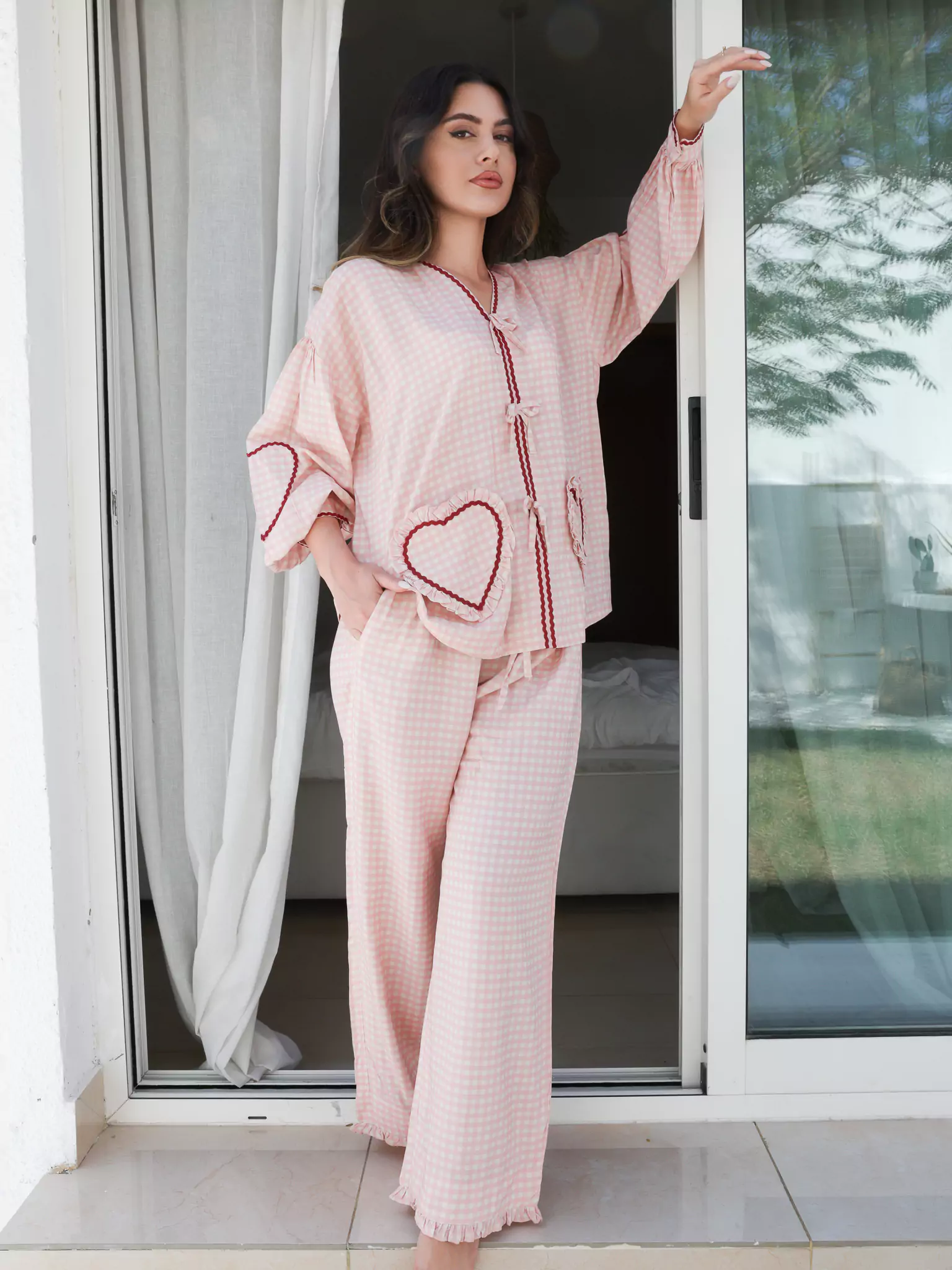 Soffie Pink Heart Lounge Shirt - Image 10