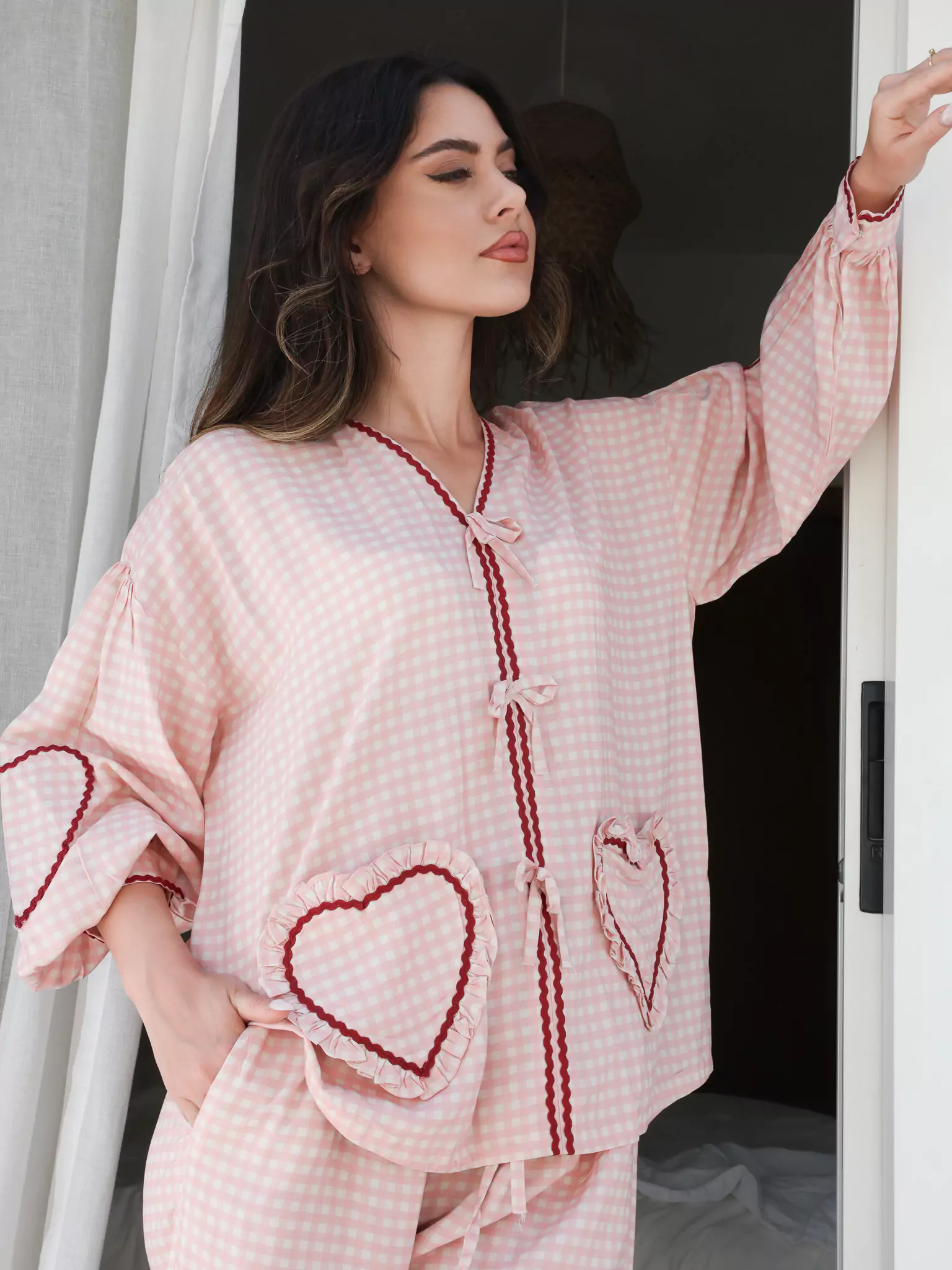 Soffie Pink Heart Lounge Shirt - Image 8