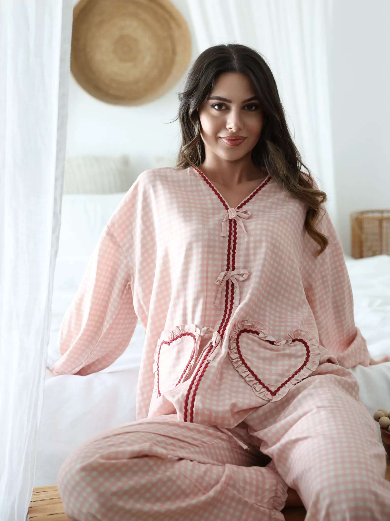 Soffie Pink Heart Lounge Shirt - Image 9