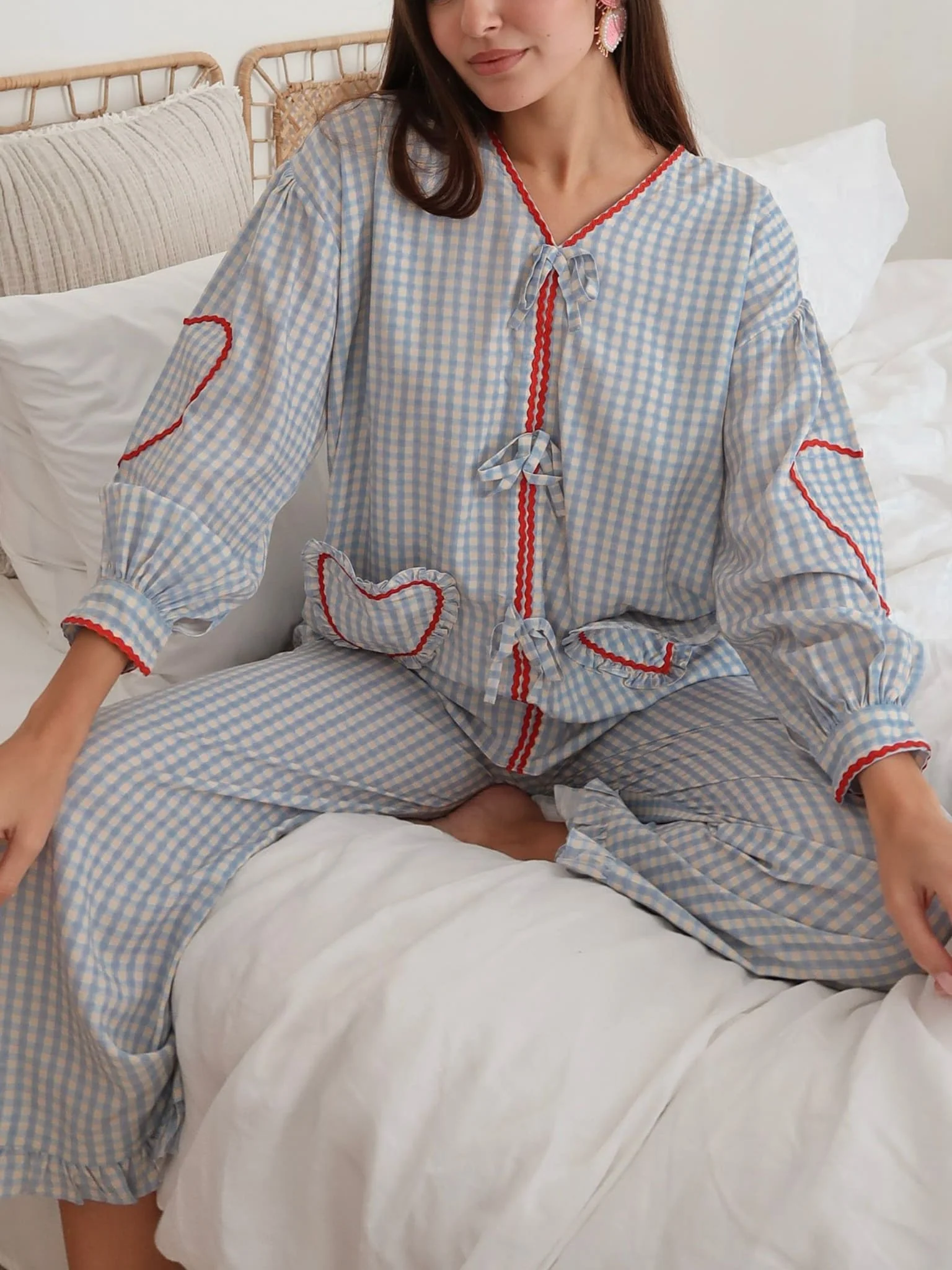 Soffie Sky Blue Heart Lounge Shirt - Image 12