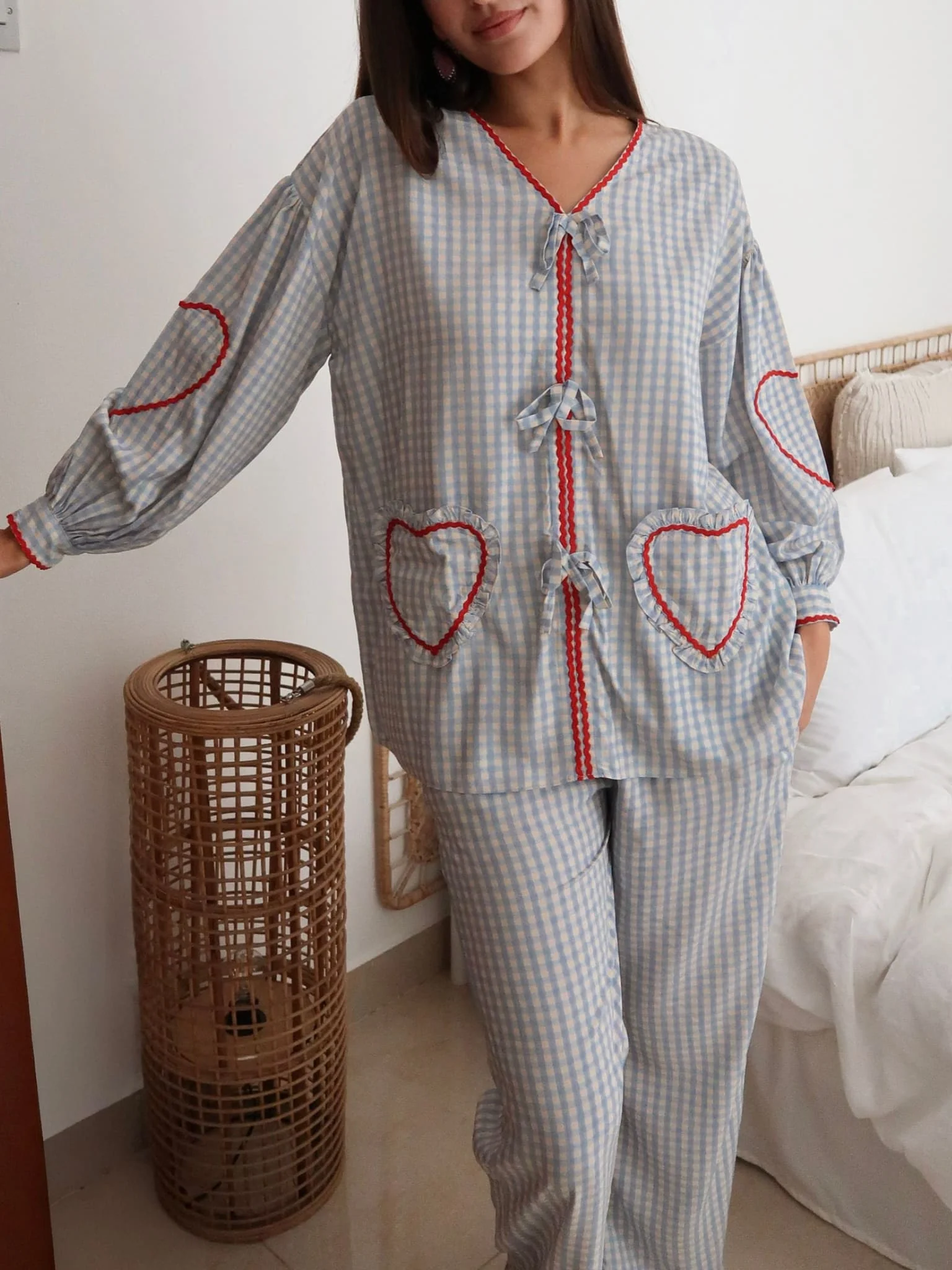Soffie Sky Blue Heart Lounge Shirt - Image 2