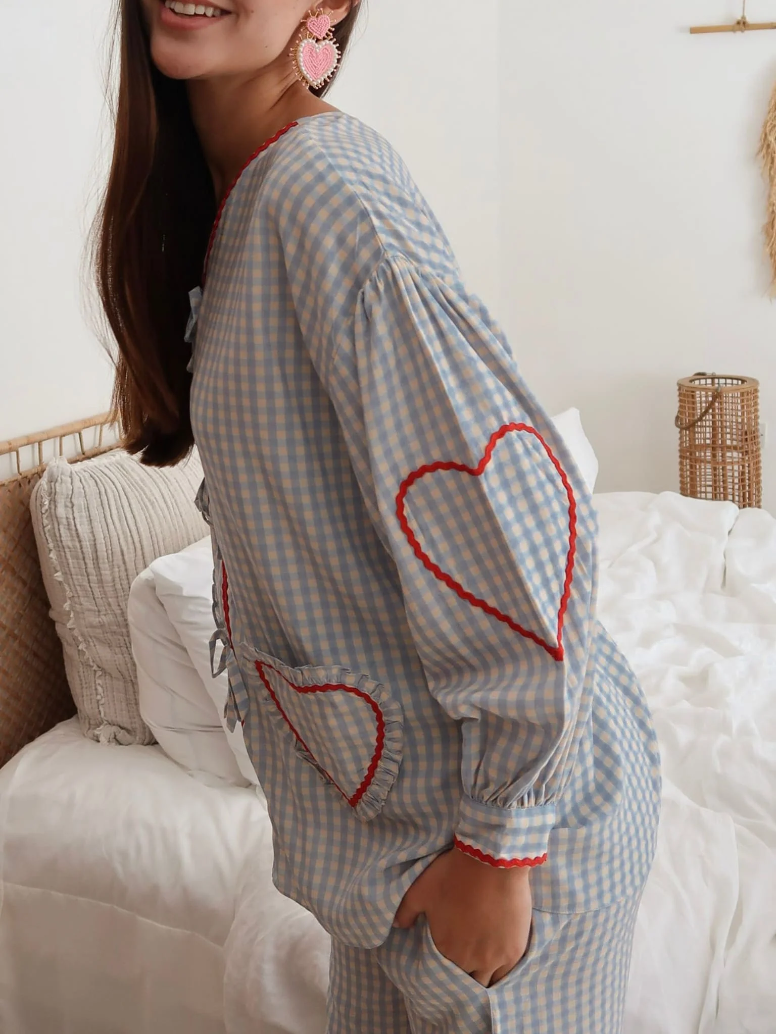 Soffie Sky Blue Heart Lounge Shirt - Image 7