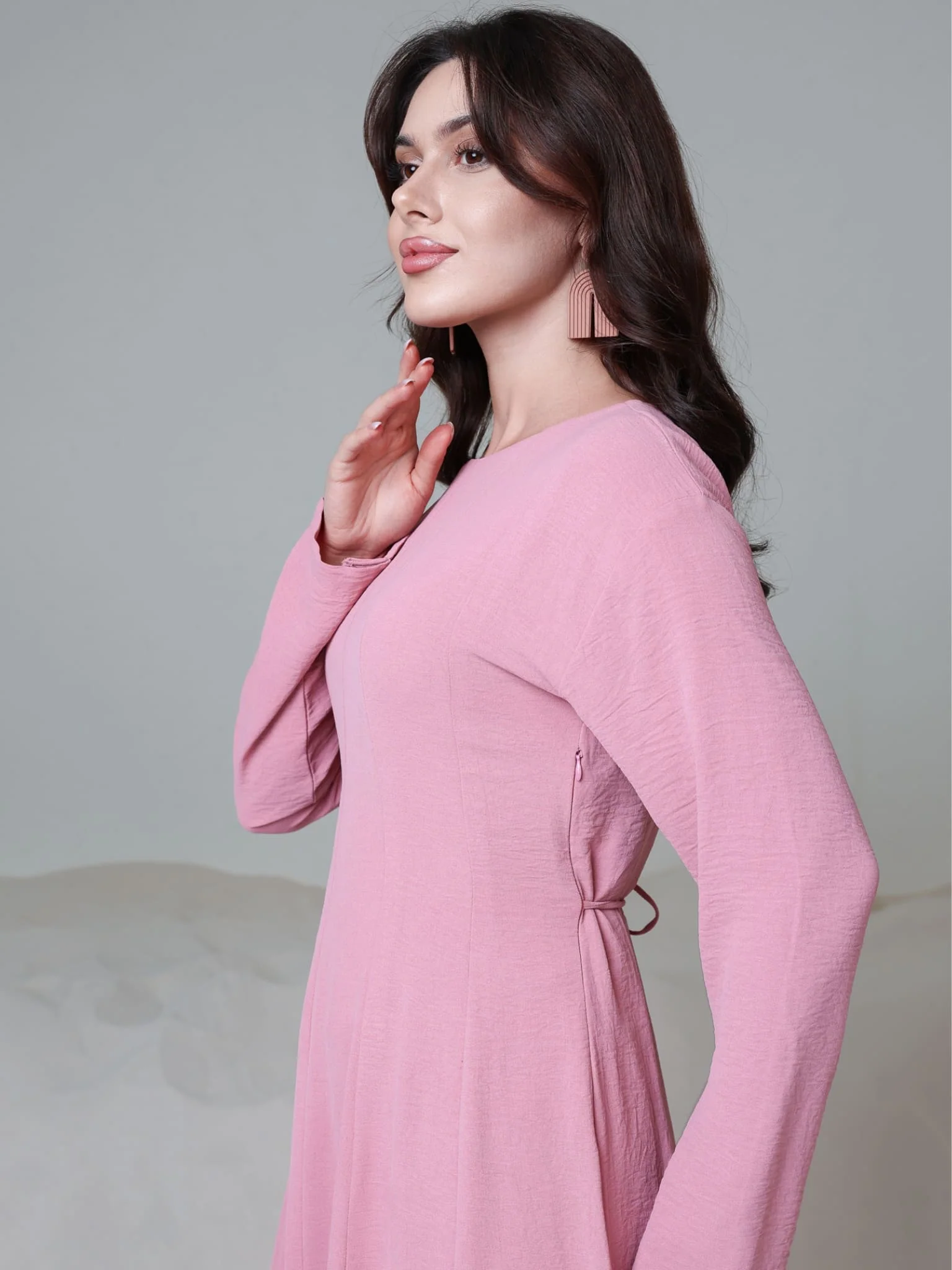 Starla Peach Pink Panel Long Dress - Image 4