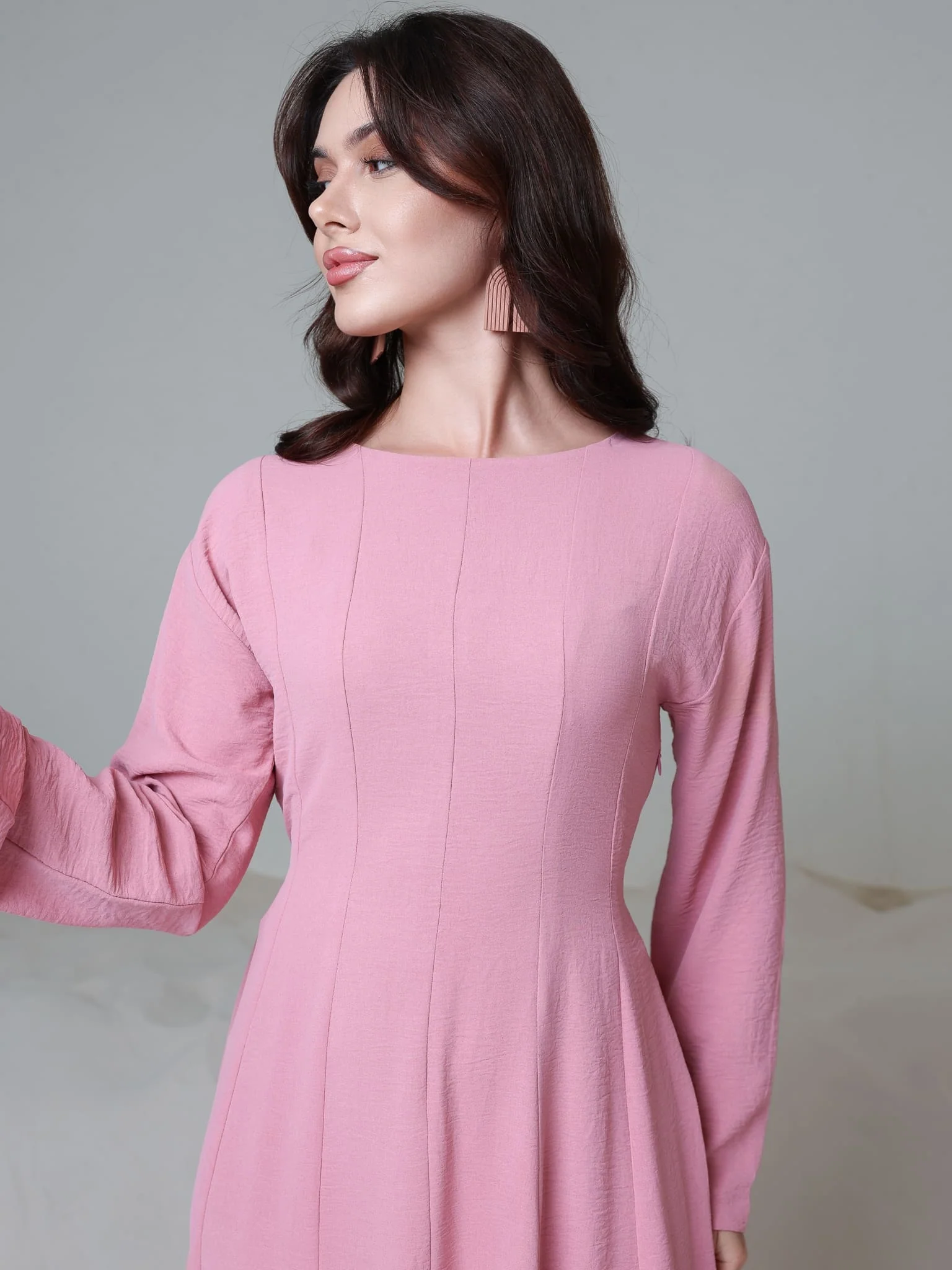 Starla Peach Pink Panel Long Dress - Image 6