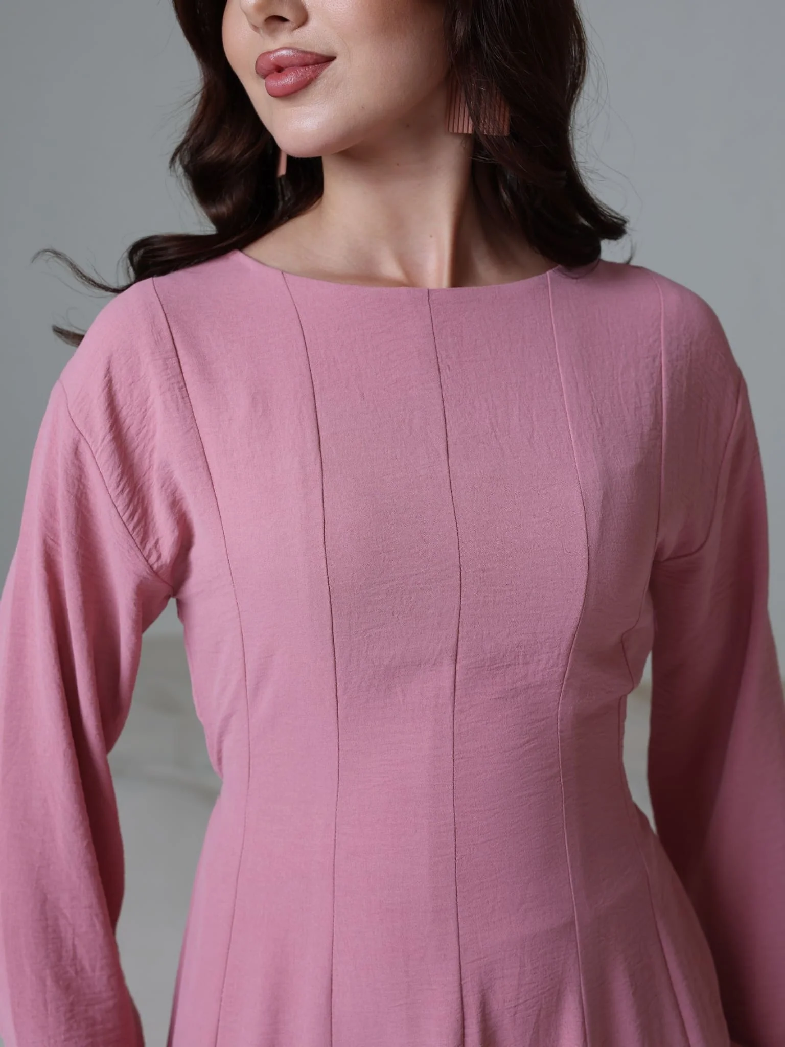 Starla Peach Pink Panel Long Dress - Image 7