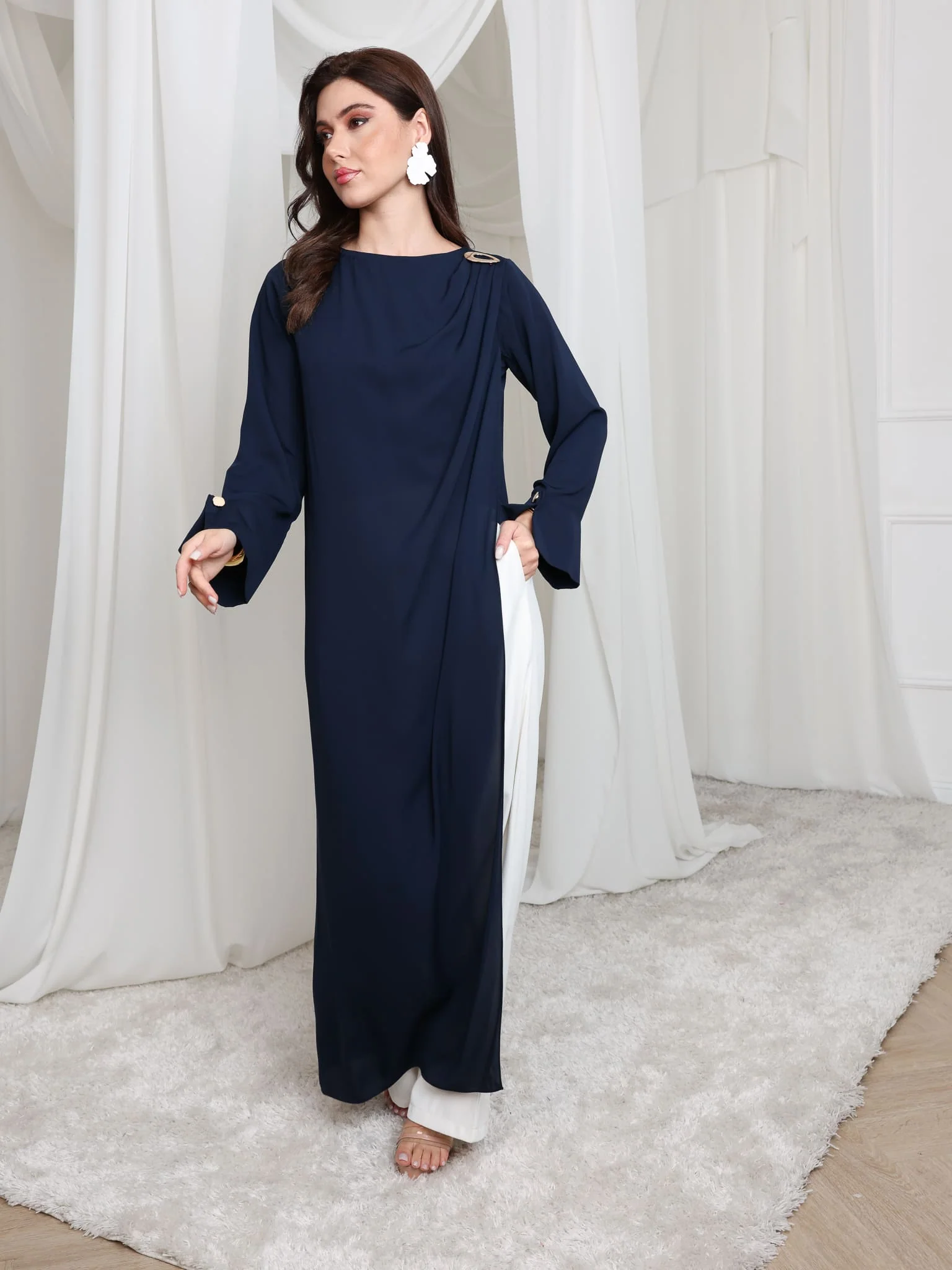 Strath Long Navy Blue Tunic - Image 11