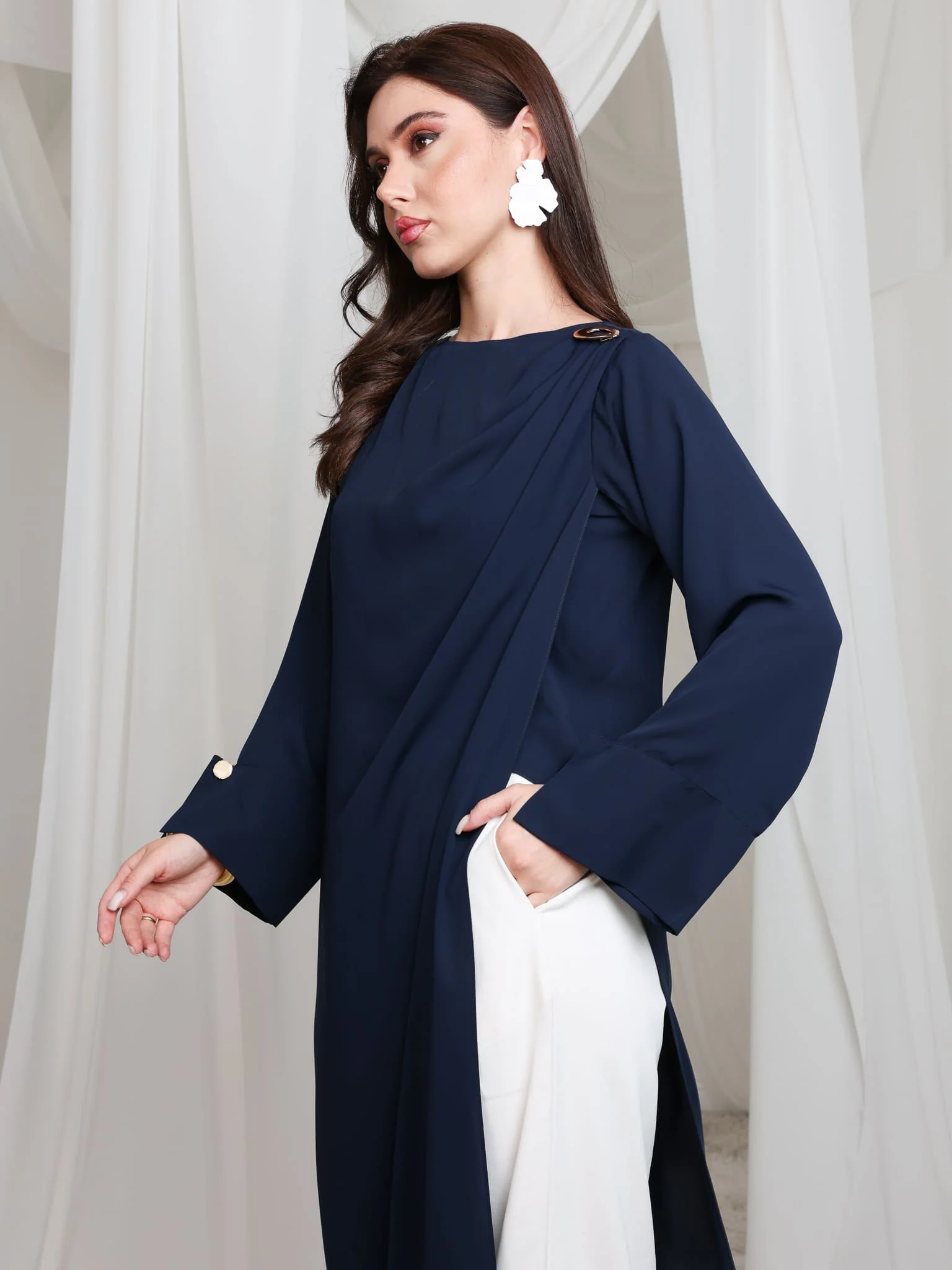 Strath Long Navy Blue Tunic - Image 5