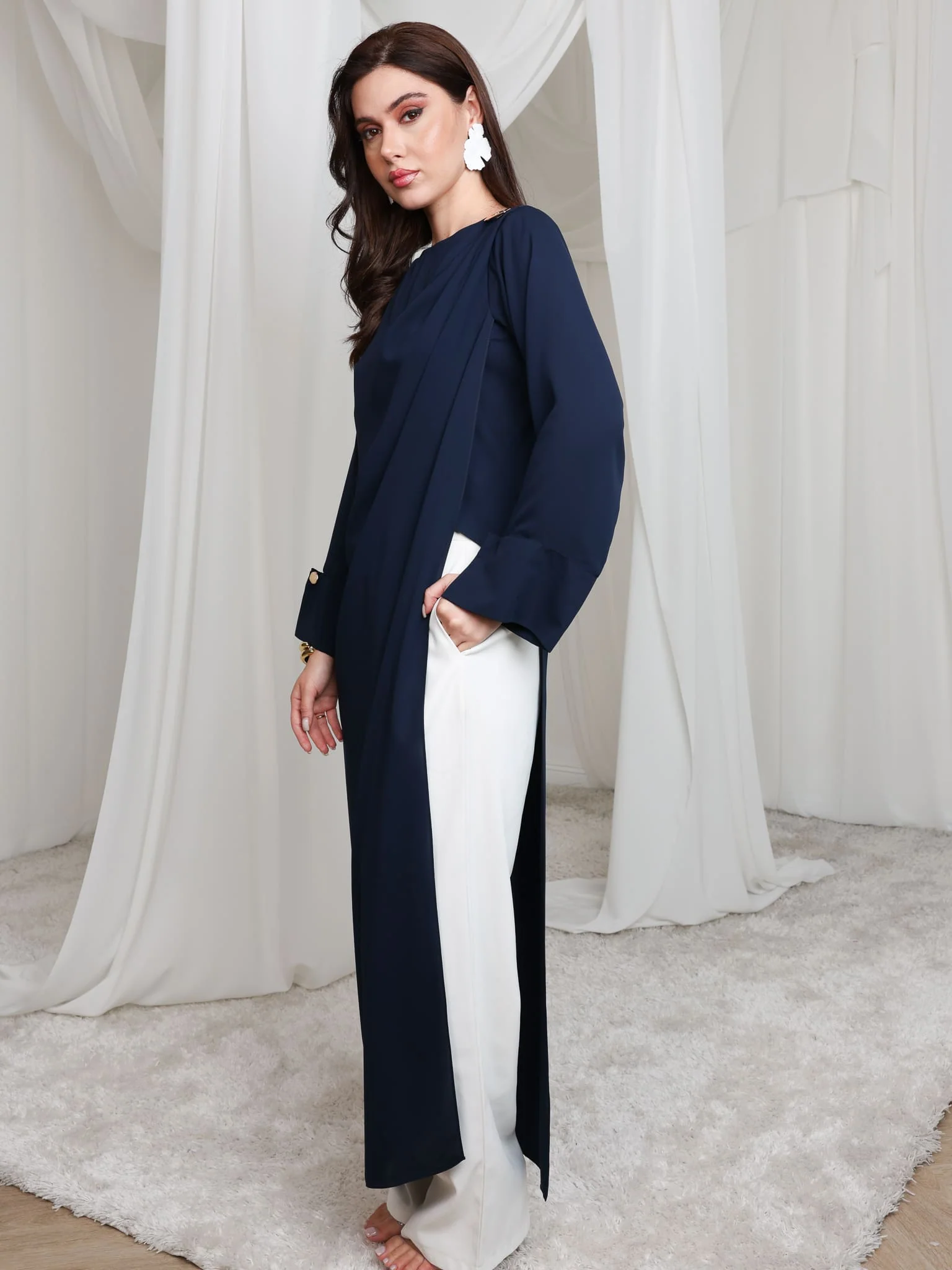 Strath Long Navy Blue Tunic - Image 7