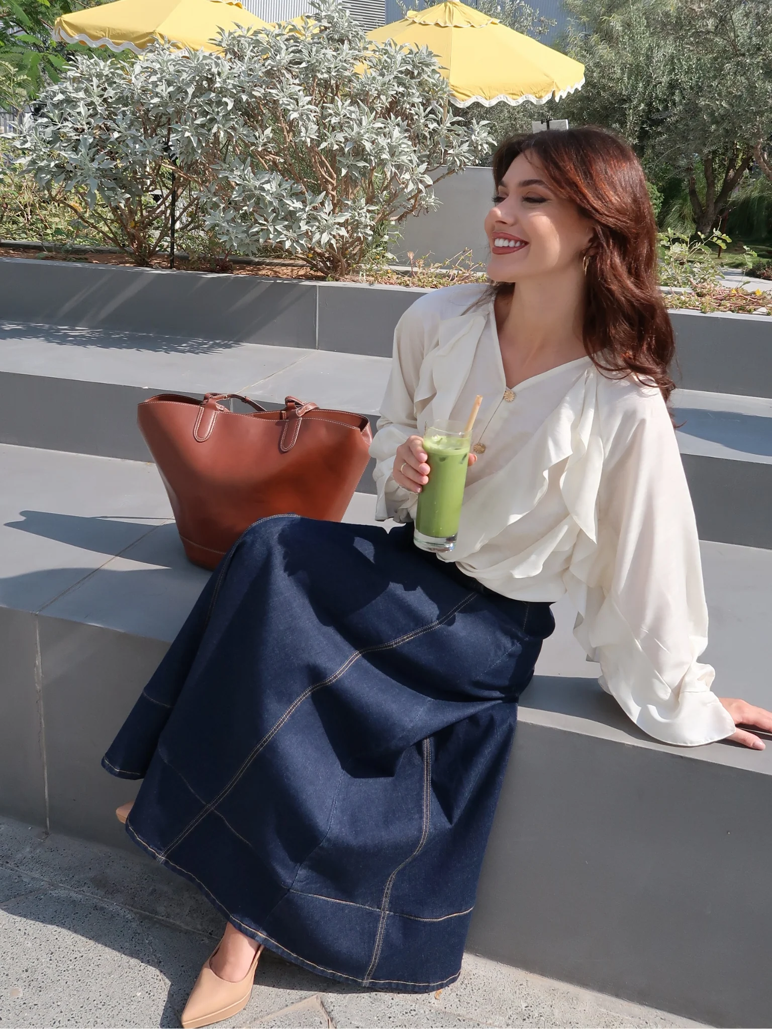Svanen Off White Frill Shirt With Flower Detailing - Image 6