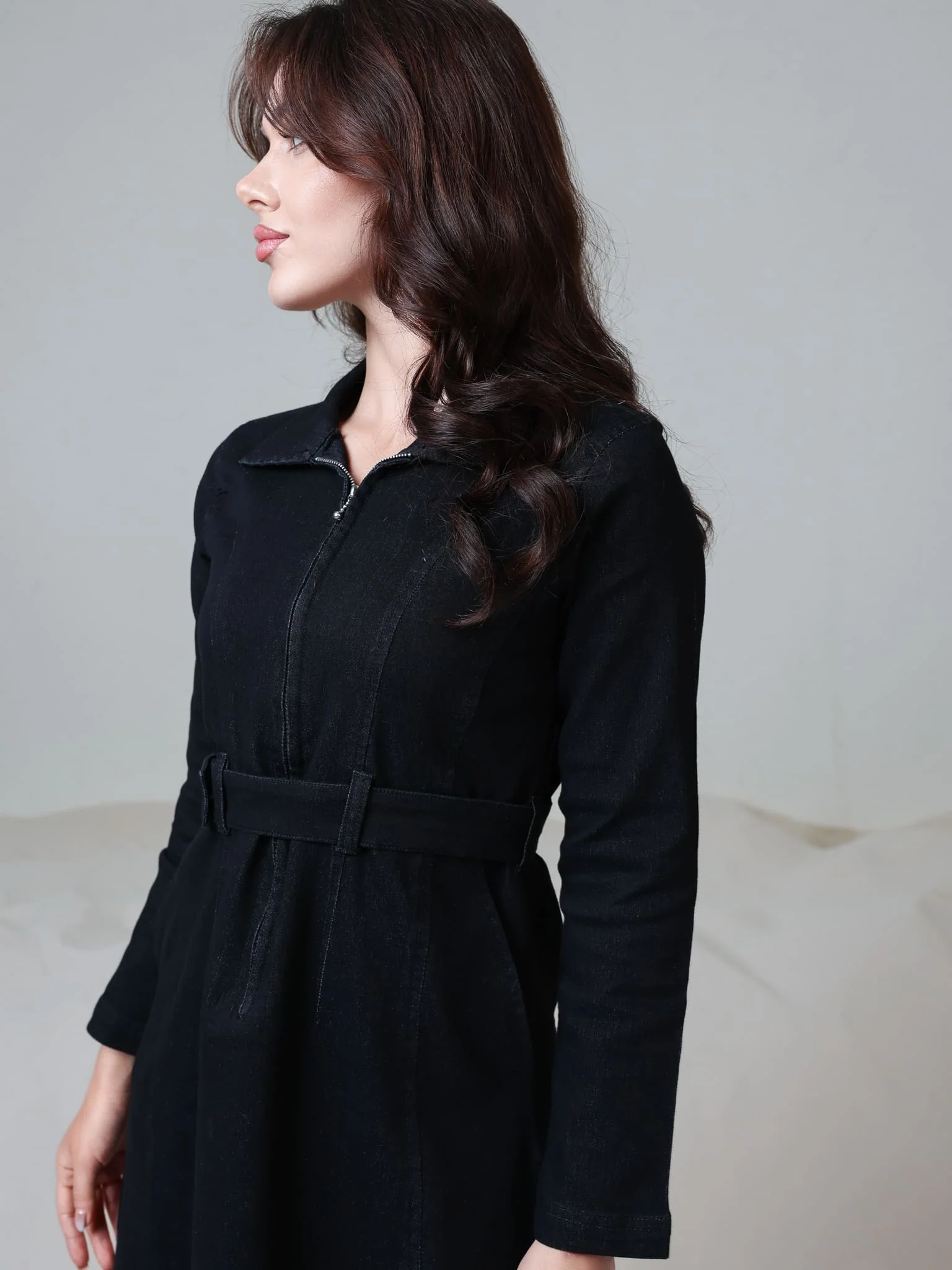 Swifty Denim Black Dress - Image 7