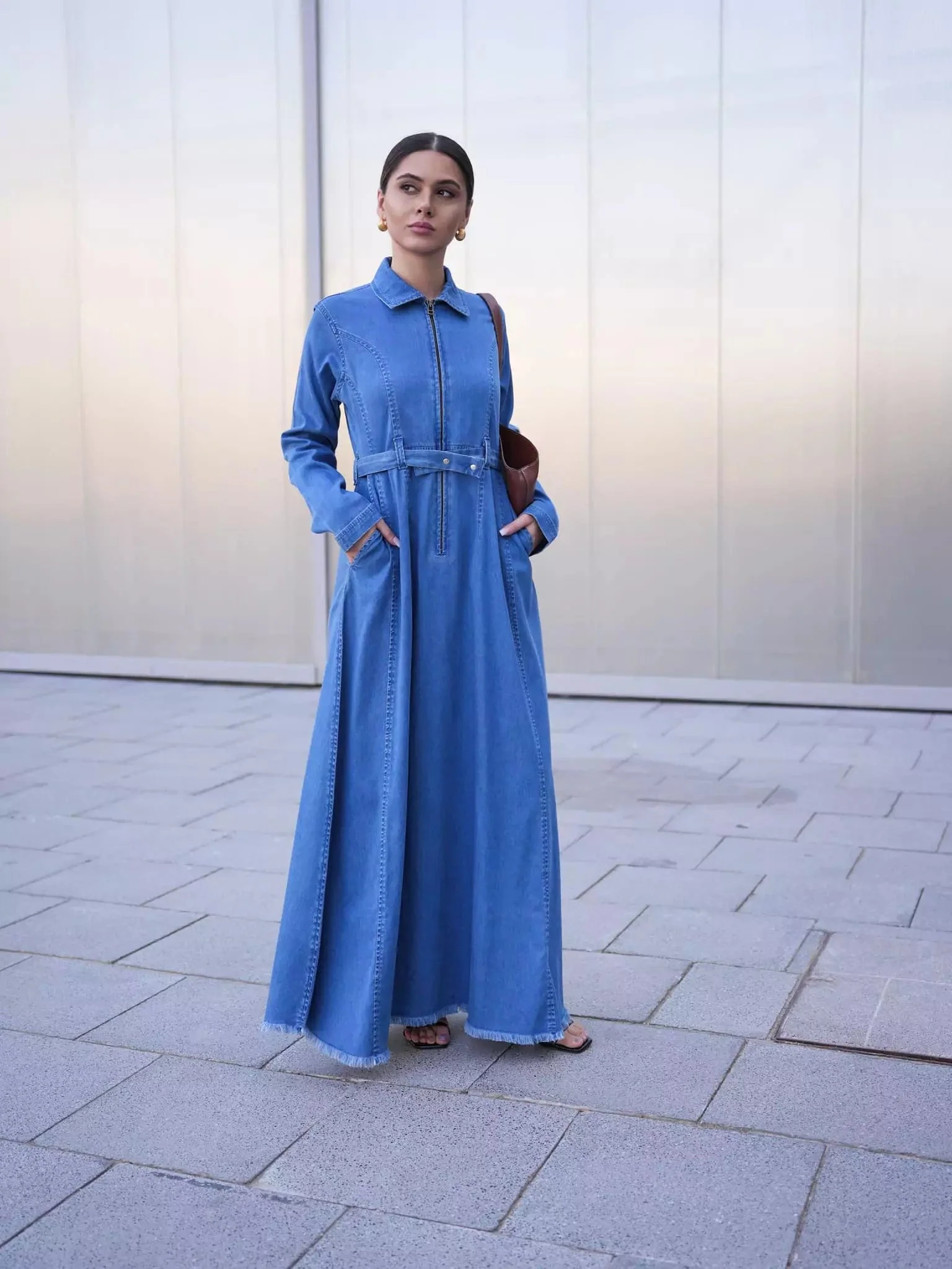 Swifty Denim Blue Long Dress - Image 10