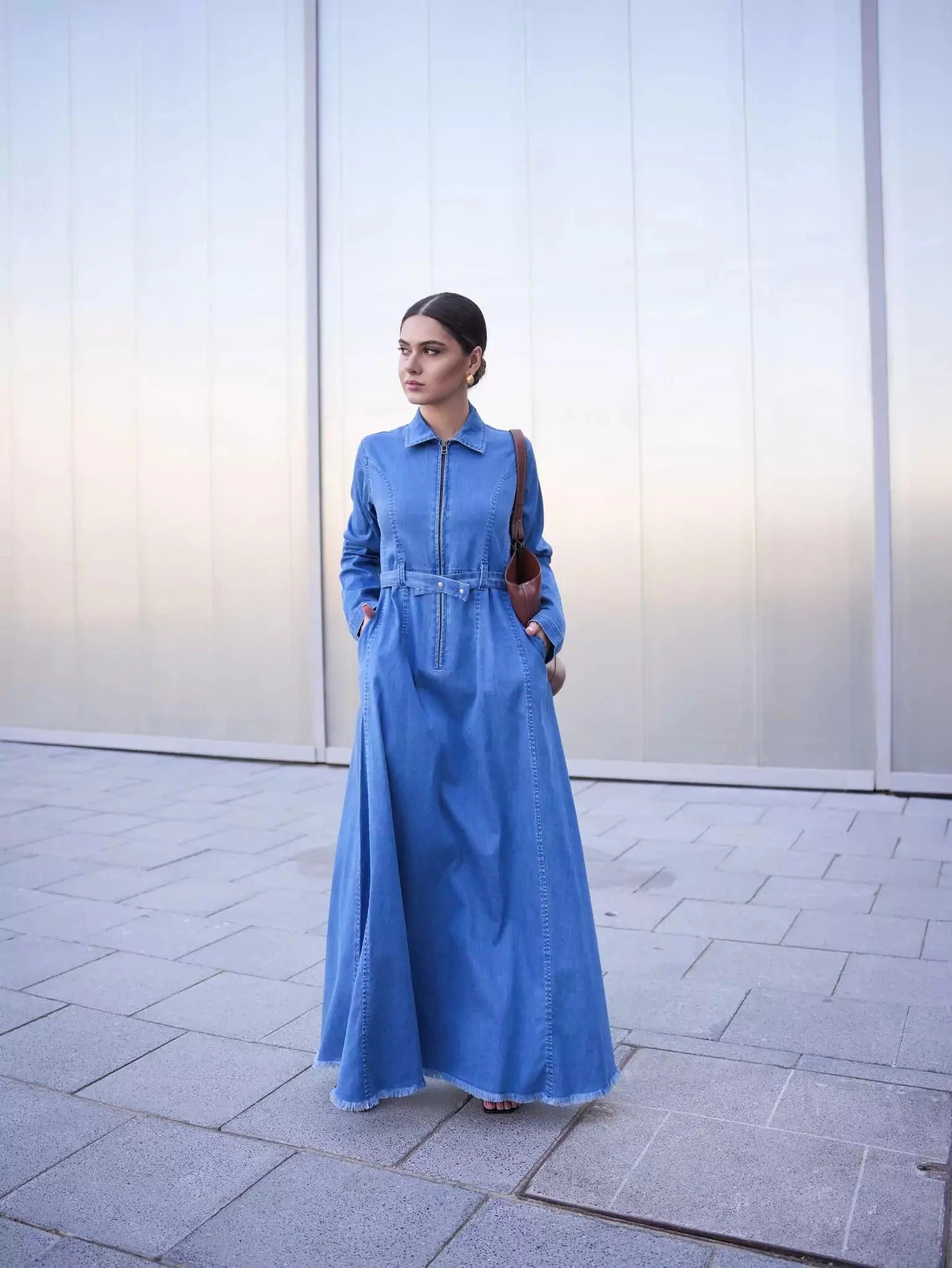 Swifty Denim Blue Long Dress - Image 11
