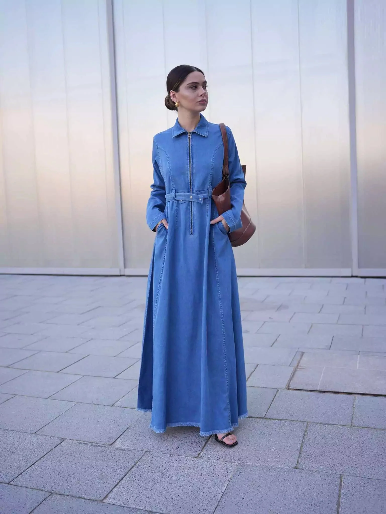 Swifty Denim Blue Long Dress - Image 13