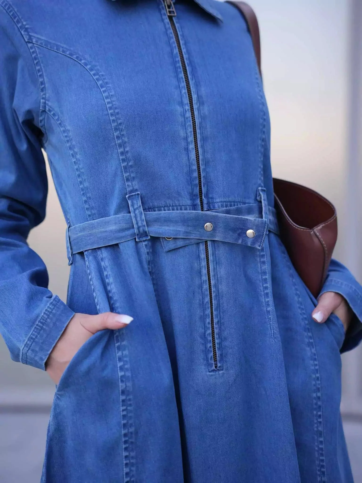 Swifty Denim Blue Long Dress - Image 2
