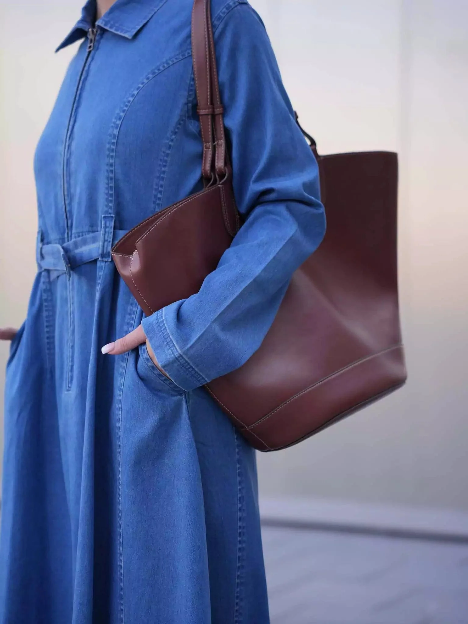 Swifty Denim Blue Long Dress - Image 4
