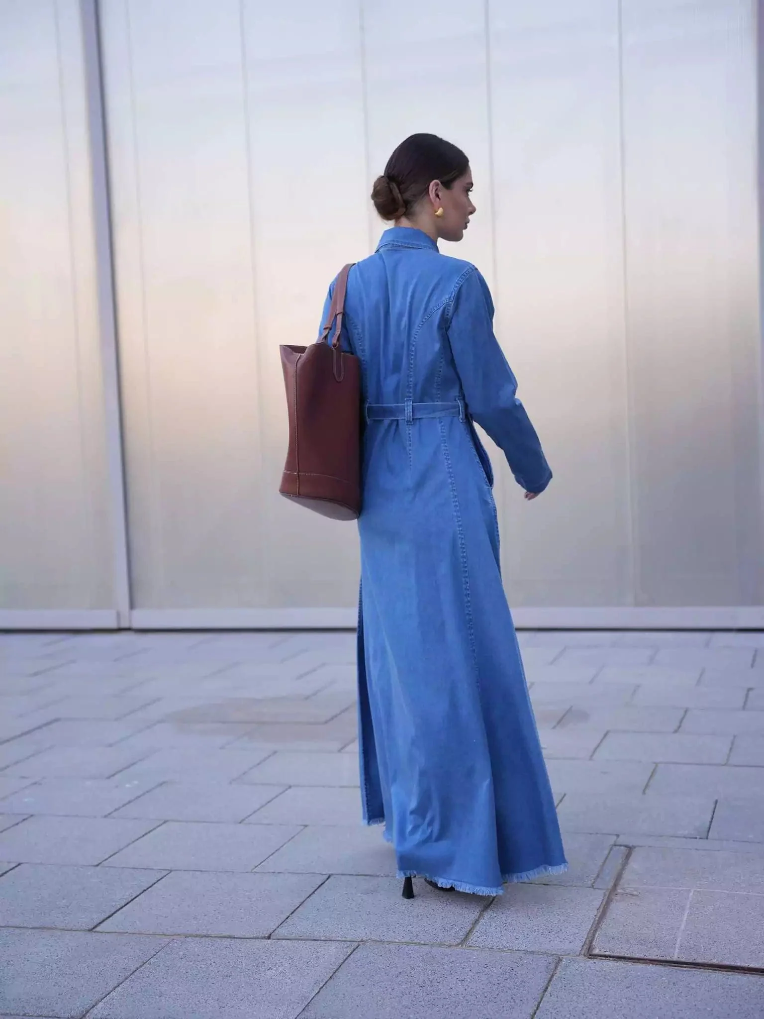 Swifty Denim Blue Long Dress - Image 5