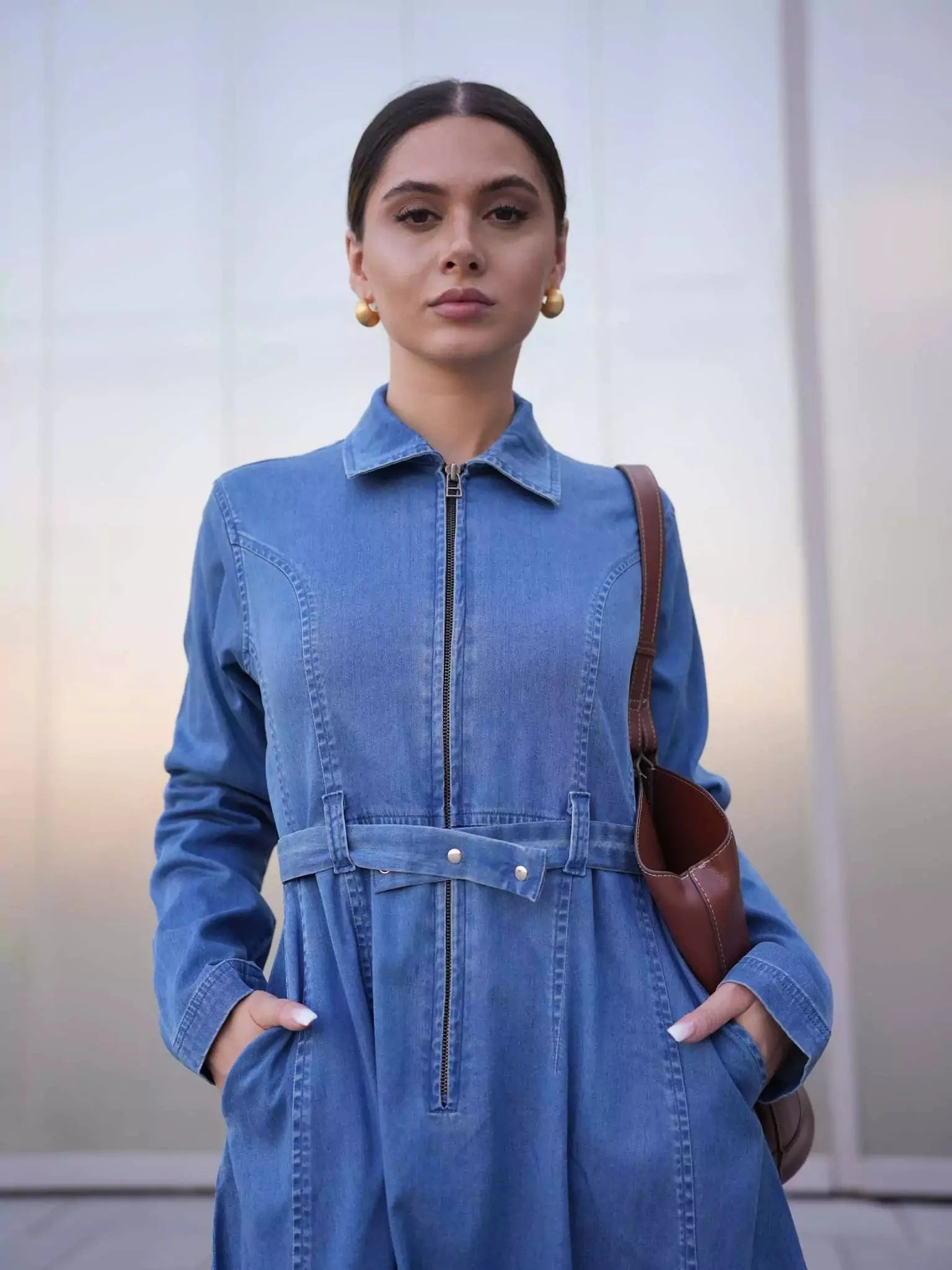 Swifty Denim Blue Long Dress - Image 6