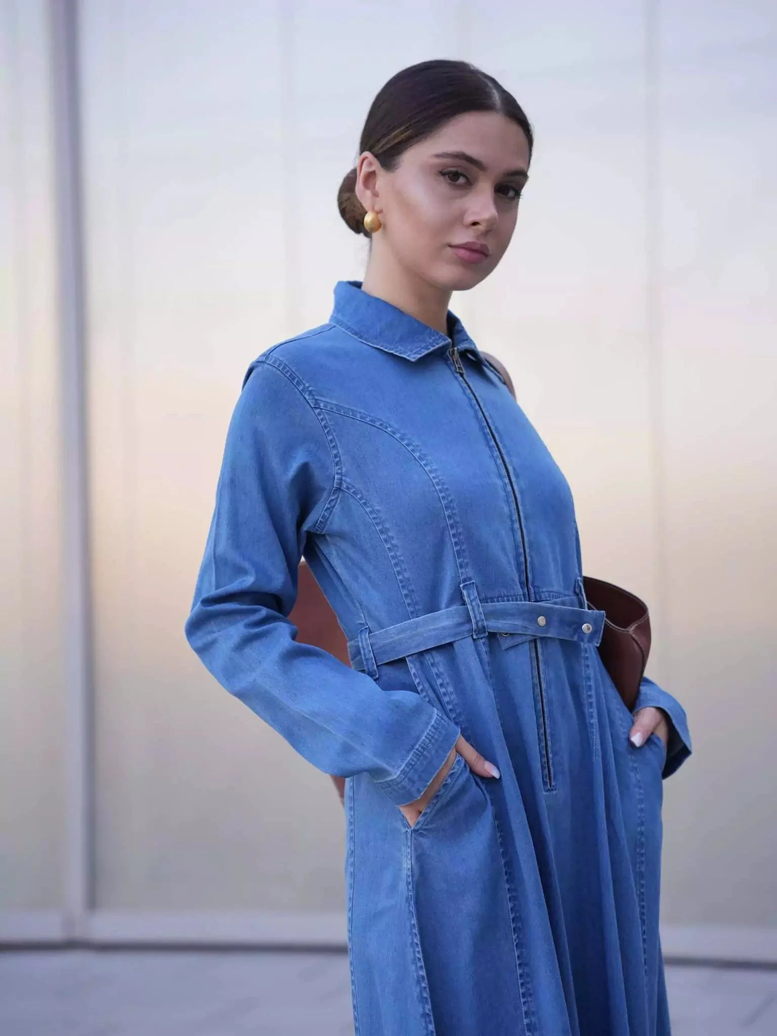 Swifty Denim Blue Long Dress - Image 7