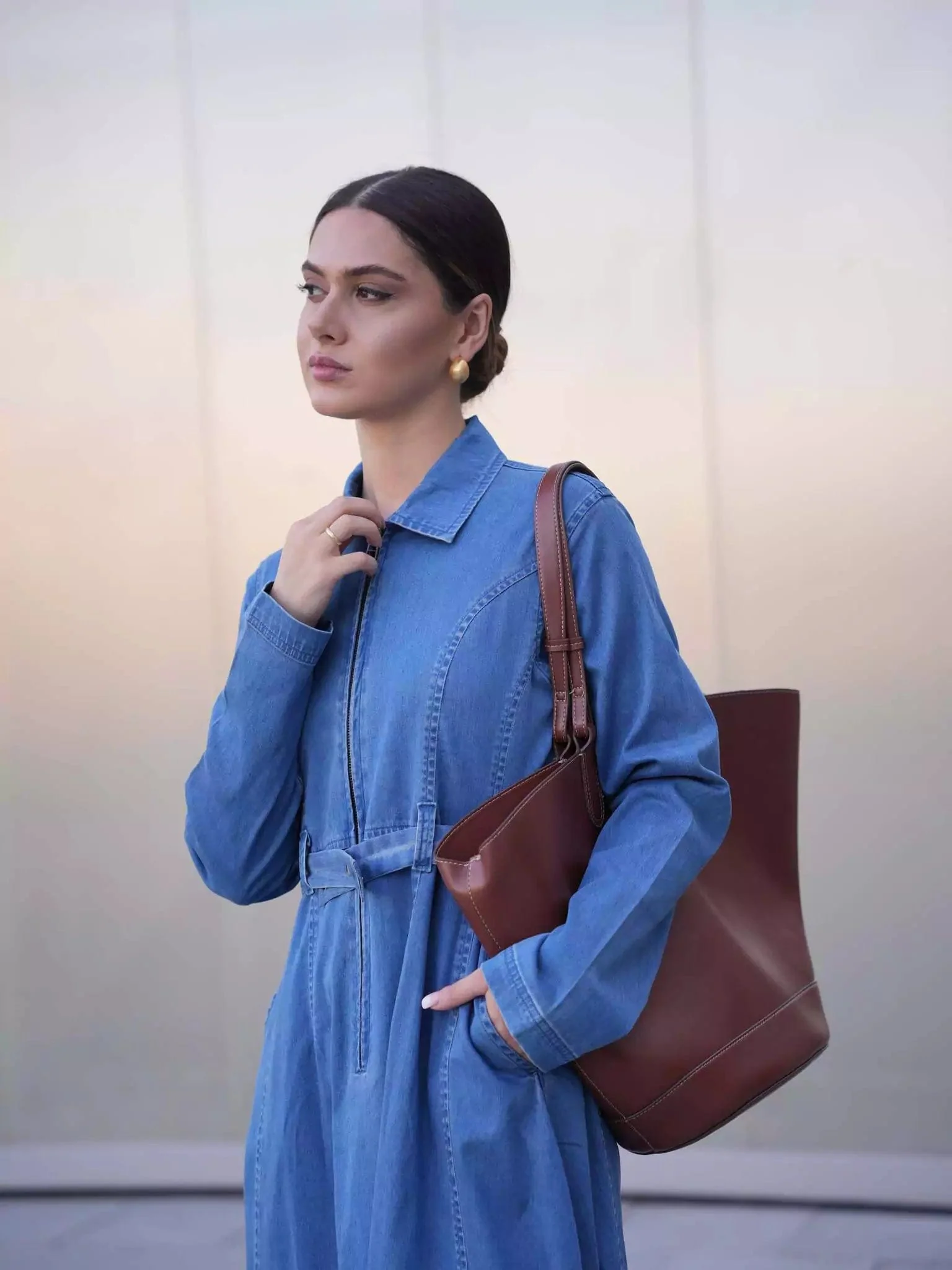 Swifty Denim Blue Long Dress - Image 9