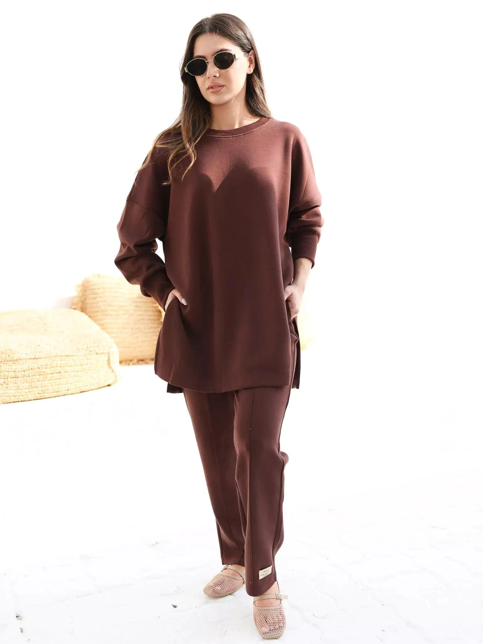 Tasia Move Brown Sweat Pants - Image 3