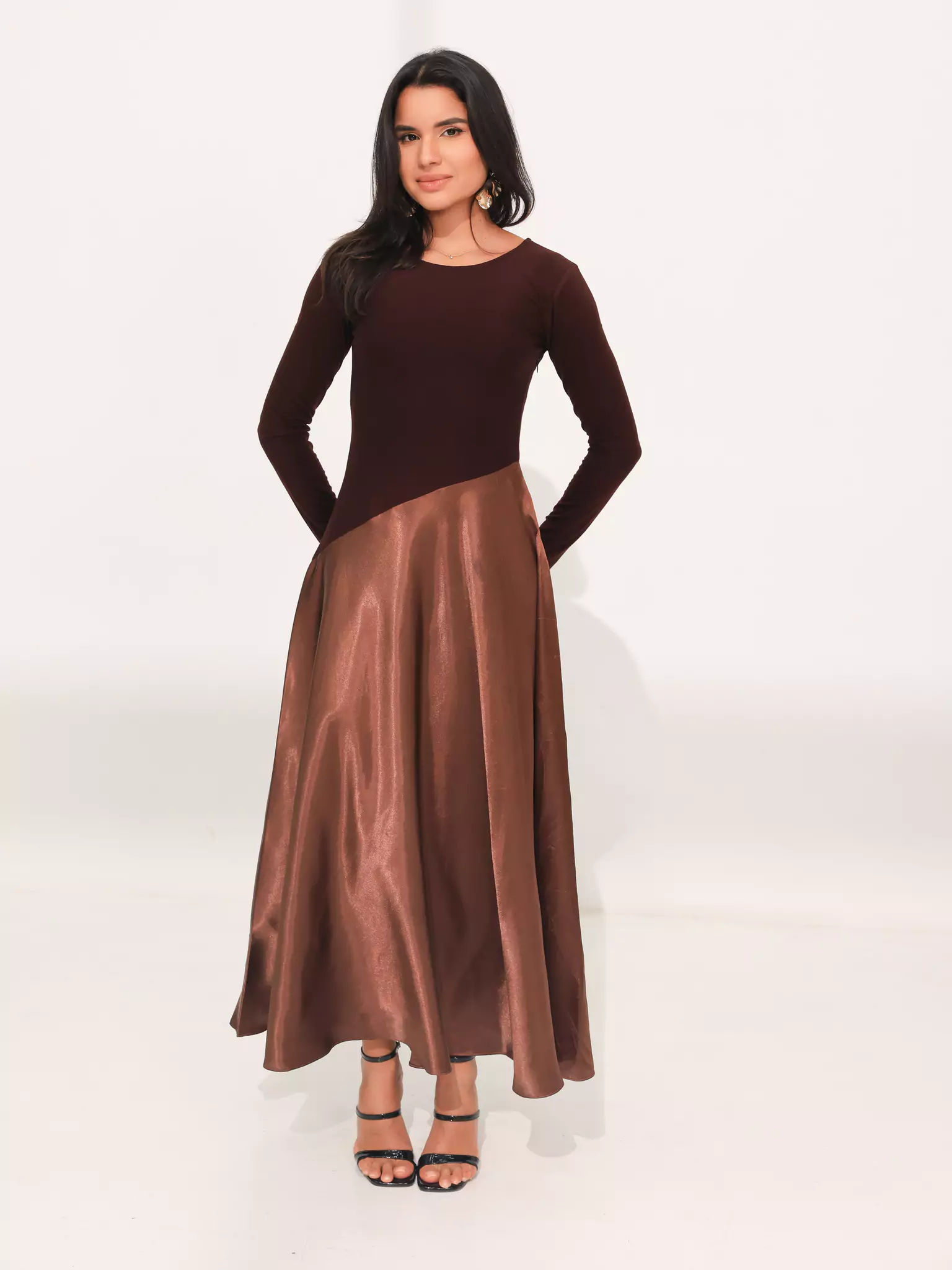 Truffra Brown Silk Jersey Dress - Image 11