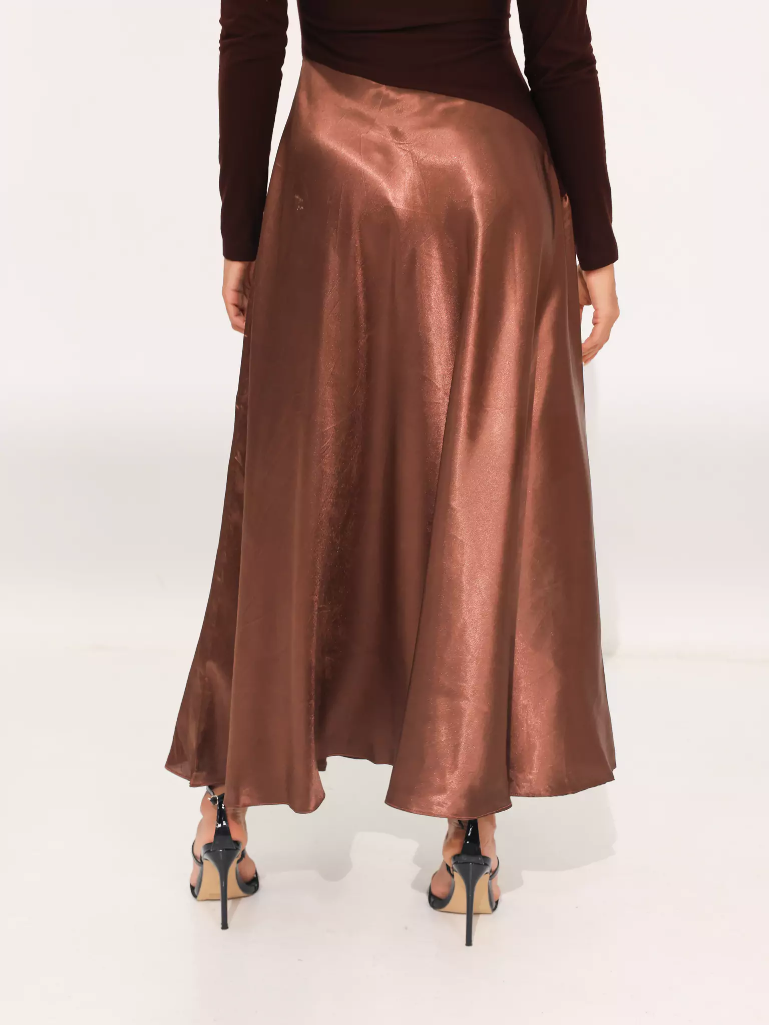 Truffra Brown Silk Jersey Dress - Image 3